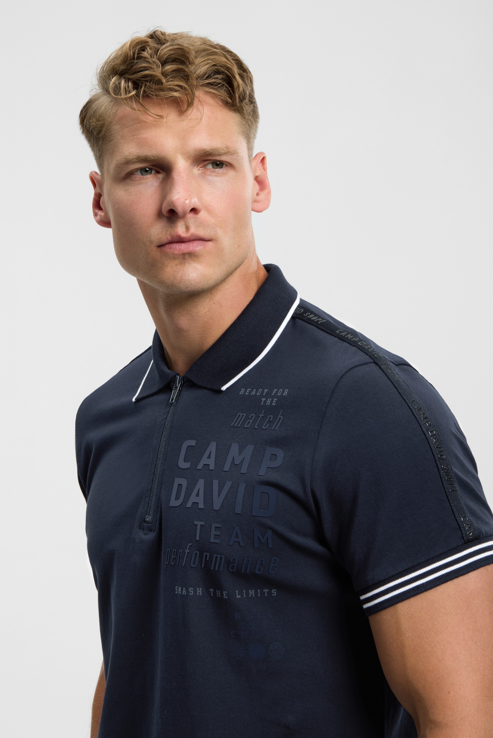 CAMP DAVID Poloshirt mit reflektierenden Details