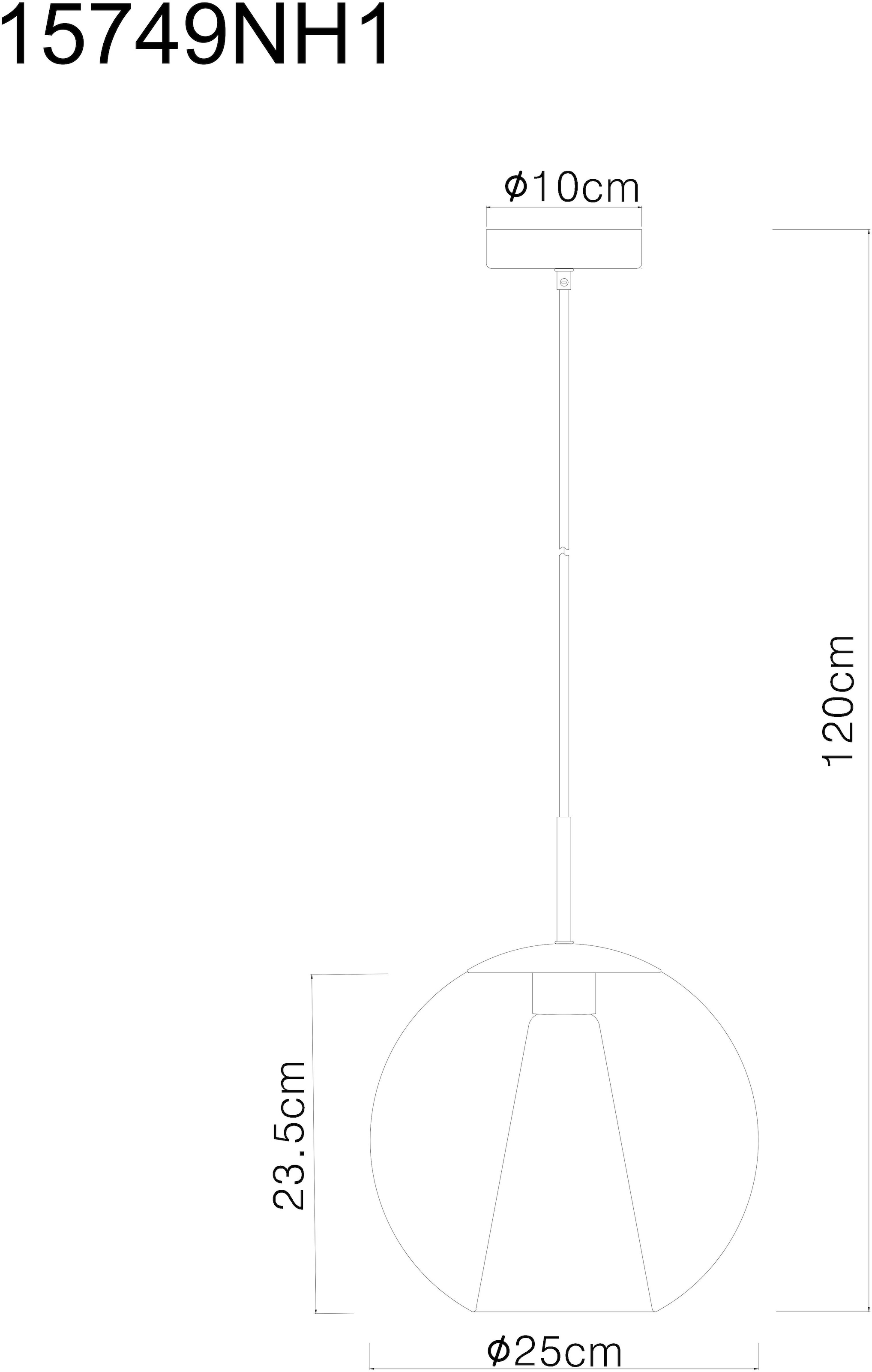 GLOBO LIGHTING Hängeleuchte »BARRY« E27 1 Stk. Hängelampe Glaskugel opal klar verlaufend Glaskristallleuchte
