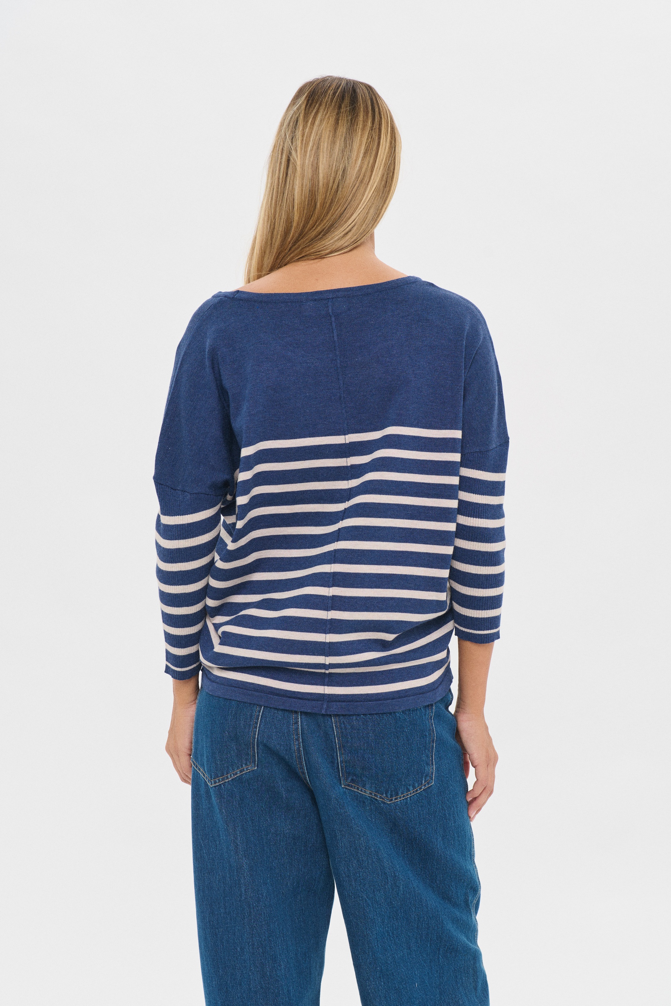 Saint Tropez Strickpullover "MilaSZ R-neck Stripe" Oversize Fit, Feinstrick günstig online kaufen