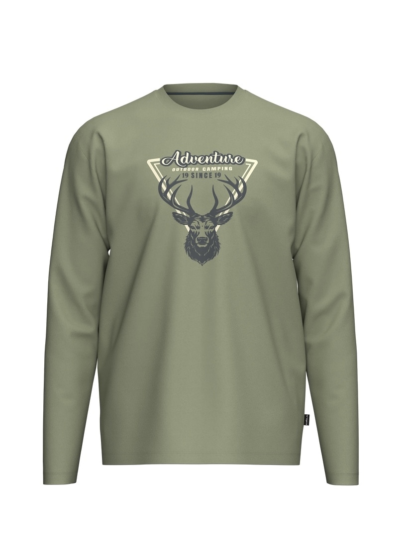 Trigema Longsleeve »TRIGEMA Langarmshirt mit abenteuerlichen Hirsch Motiv« 1