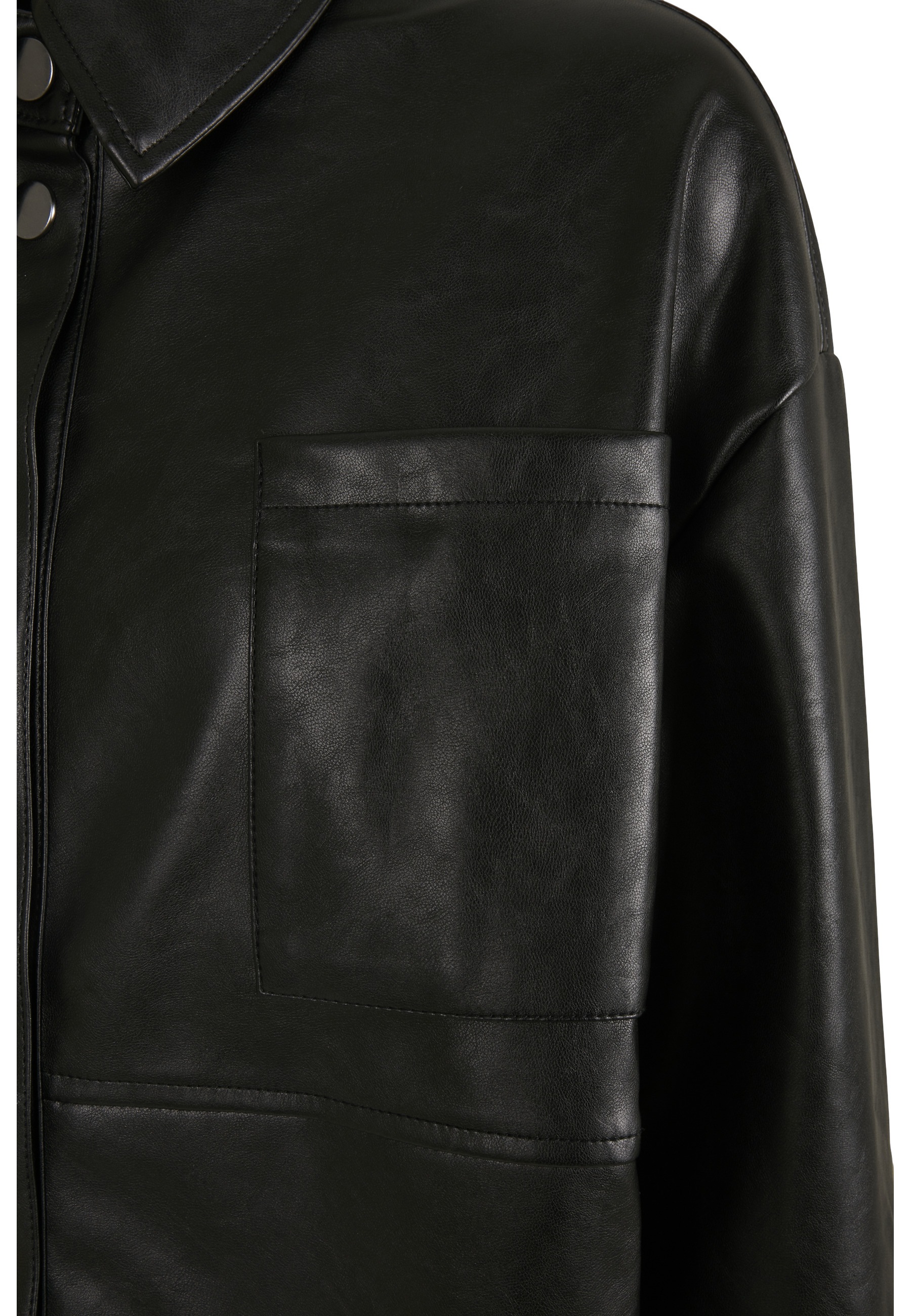 URBAN CLASSICS Hemdbluse »Urban Classics Damen Ladies Faux Leather Overshirt«