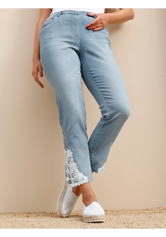 MIAMODA 5-Pocket-Jeans, mit schöner Spitze am Saum kaufen