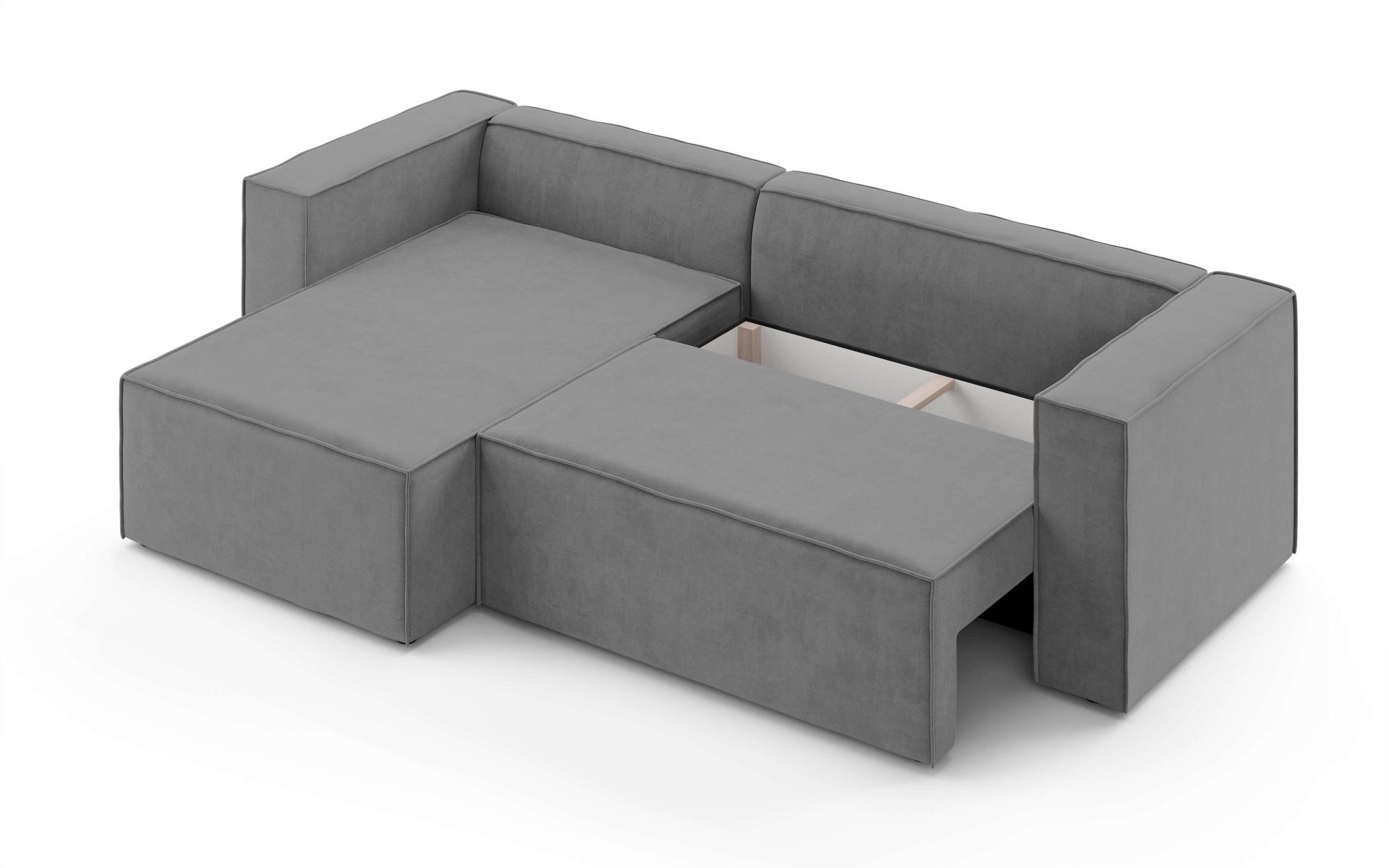 INOSIGN Ecksofa »LINCOLNVILLE mit Bettfunktion und Bettkasten, Maße B/H/T 244/76/150 cm«, L-Form mit Wellenunterfederung, Recamiere beidseitig montierbar