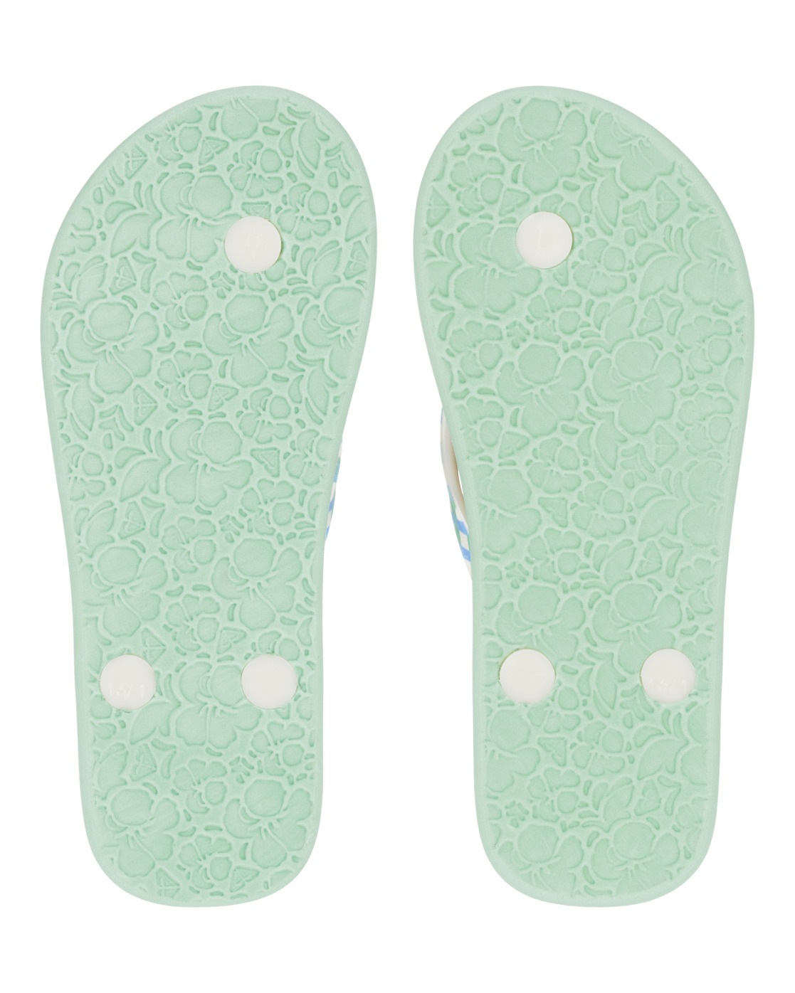 Roxy Pebbles Girls Sandals White/Blue Plaid Size 30 3