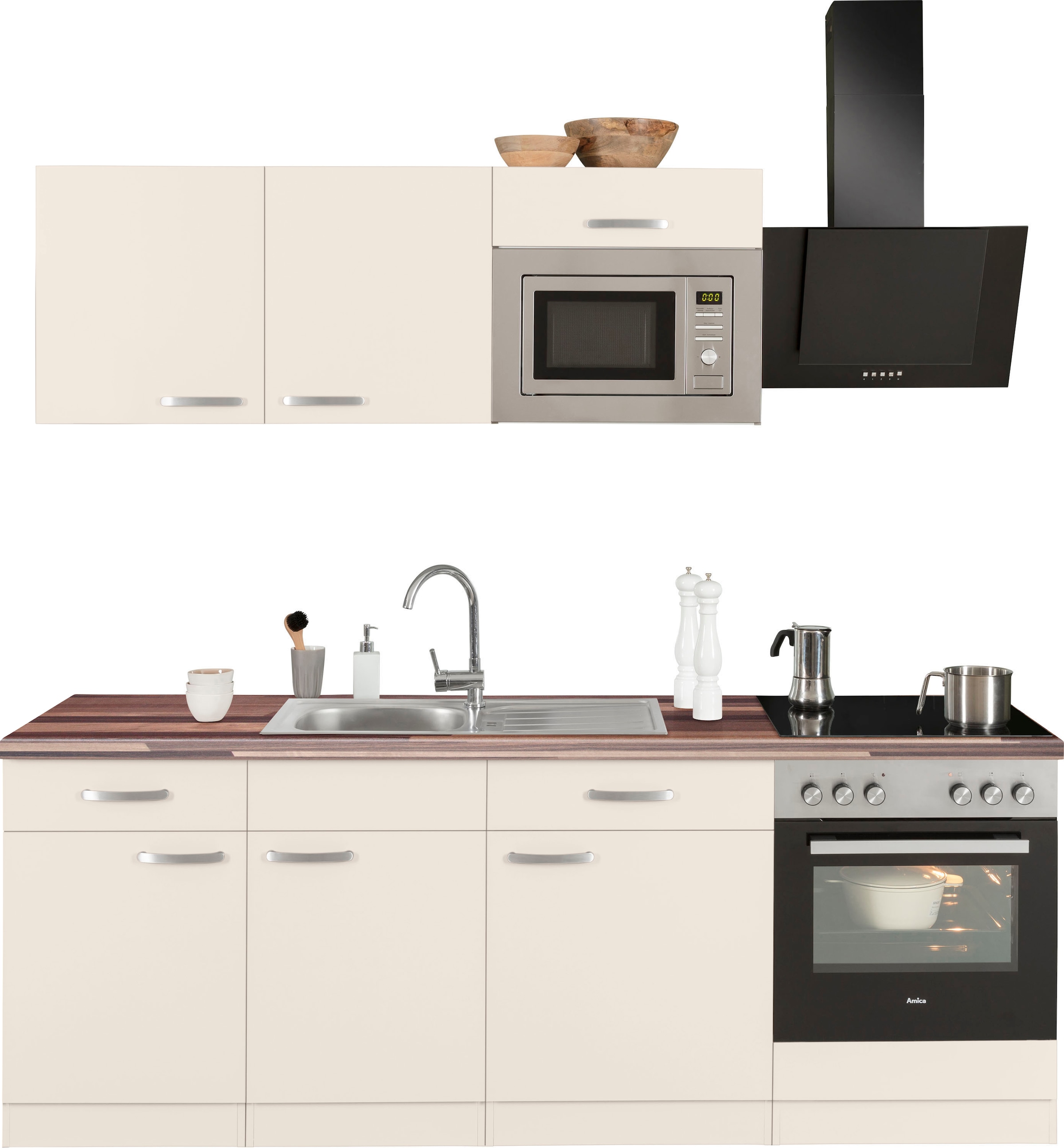 wiho Küchen Küchenzeile »Kansas«, mit E-Geräten, Breite 220 cm kaufen | BAUR