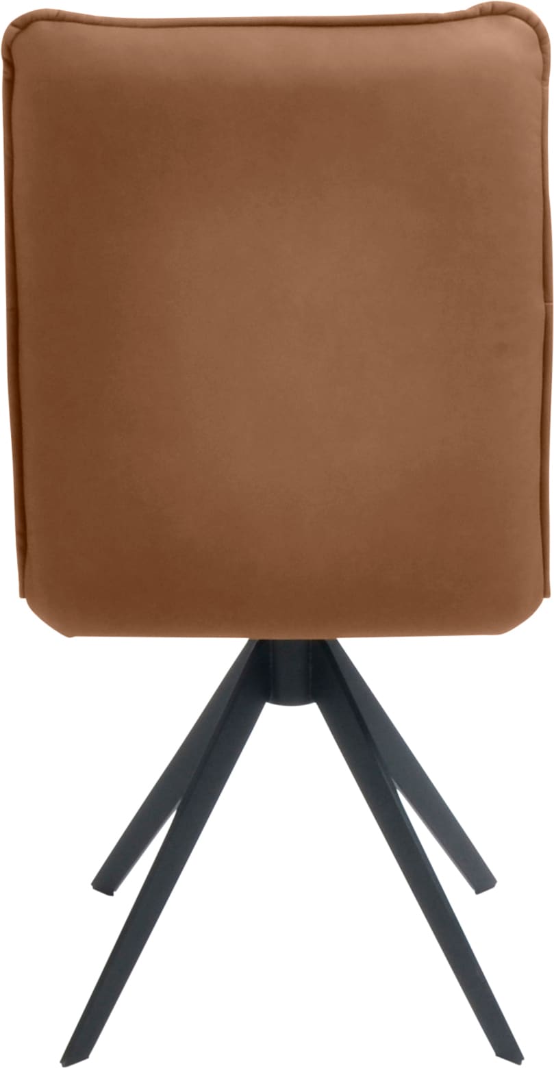 K+W Komfort & Wohnen Drehstuhl, Leder, Blitzdrehkreuz und Rückholfunktion, dekorativer 12mm Biese