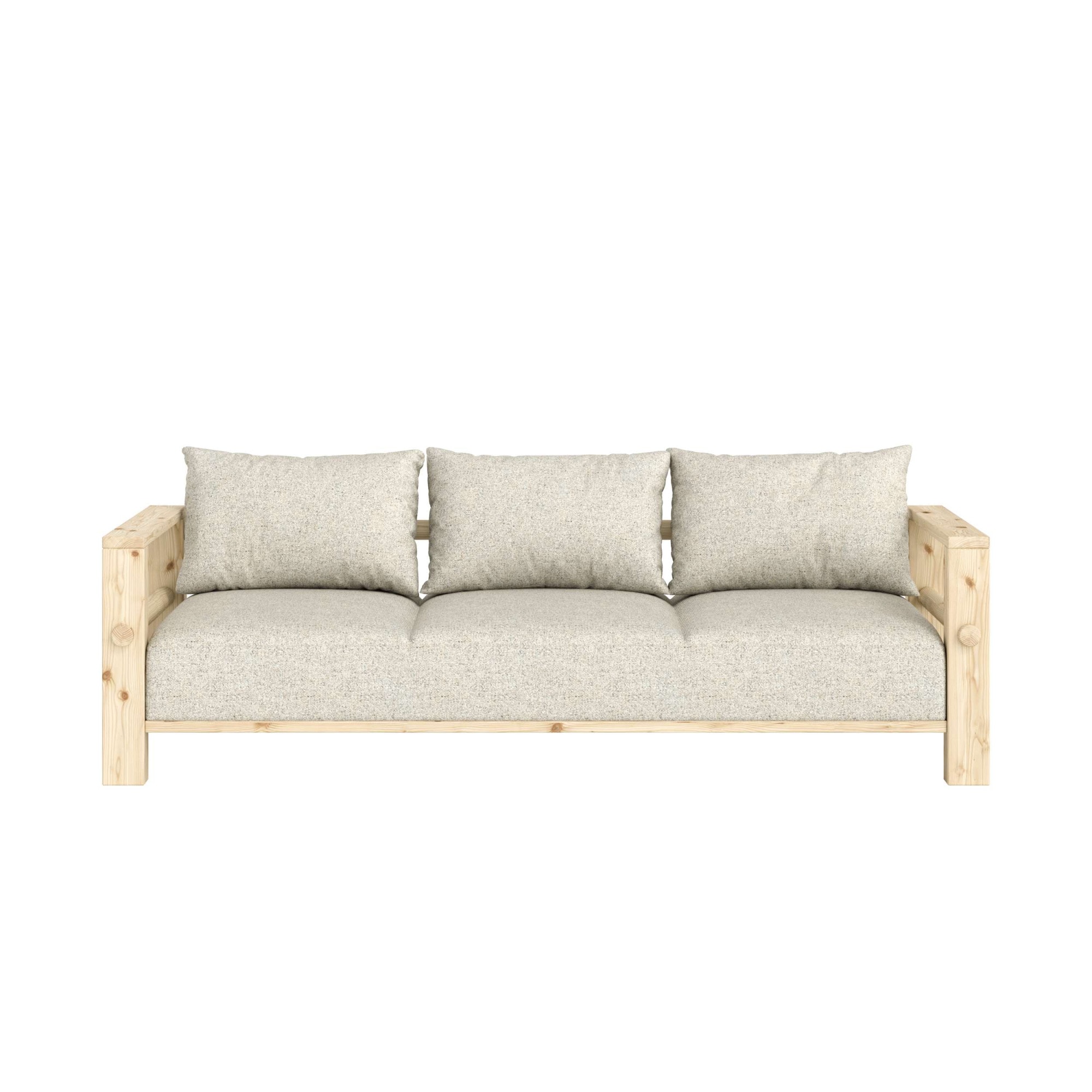 Karup Design Sofa "Bare Sofa, Schlafsofa mit Boxspring, 3-Sitzer, Couch, Bettfunktion" Boxspring-Matratze mit Sprungfedern, 3 Rückenkissen, Made in Europe
