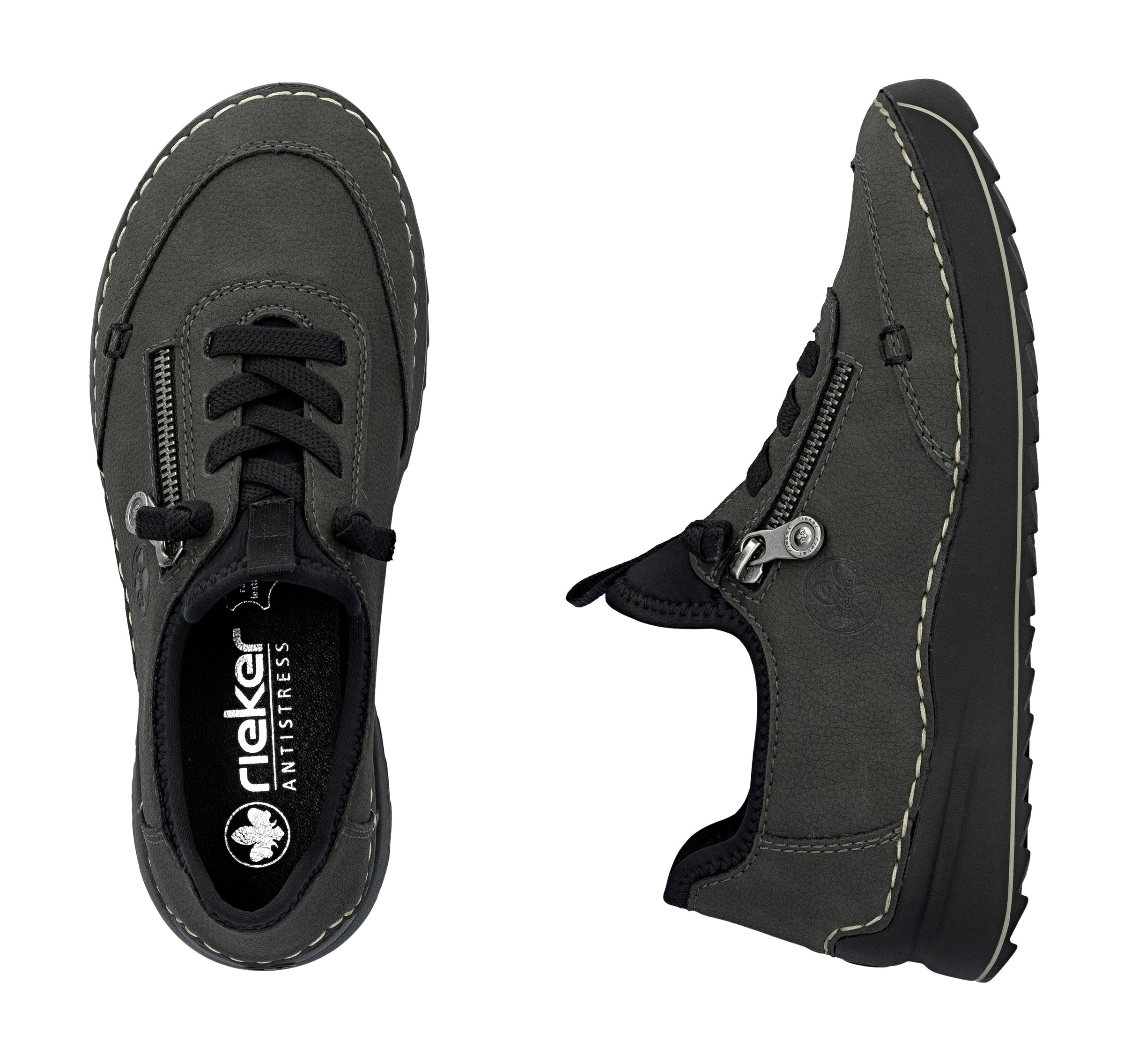 Rieker Sneaker, Schnürschuh, Halbschuh, Slipper mit Kontrastnaht
