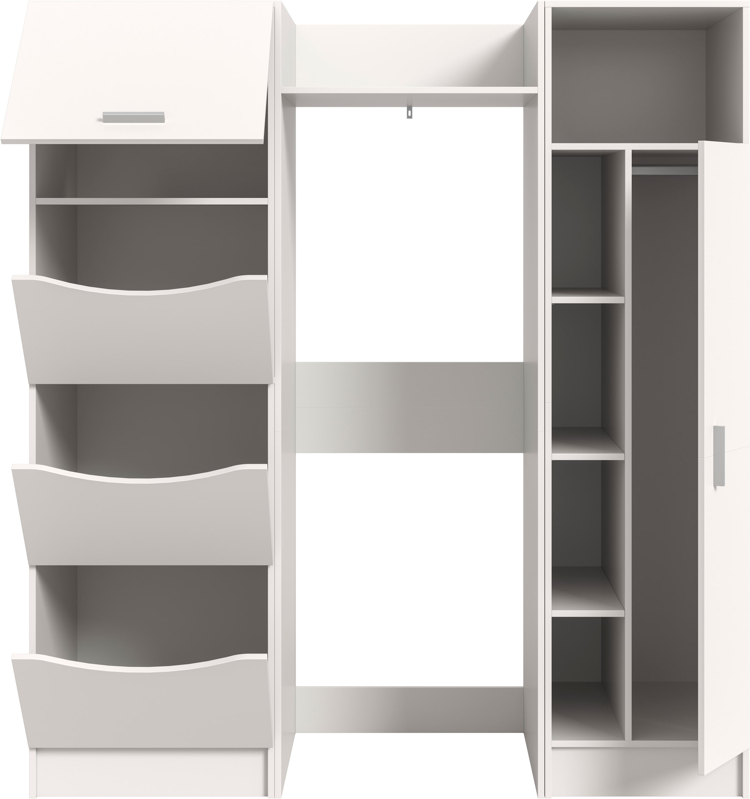 welltime Badmöbel-Set »FALAS, TOPSELLER!, 3-teilig, Hauswirtschaftsraum Set, Breite 176 cm«, (Set, 3 St., 1x Wäscheschrank, 1x Waschmaschinenumbauschrank, 1x Mehrzweckschrank), Kombination, Waschmaschinenumbau, Waschmaschinenschrank, Wäschekammer