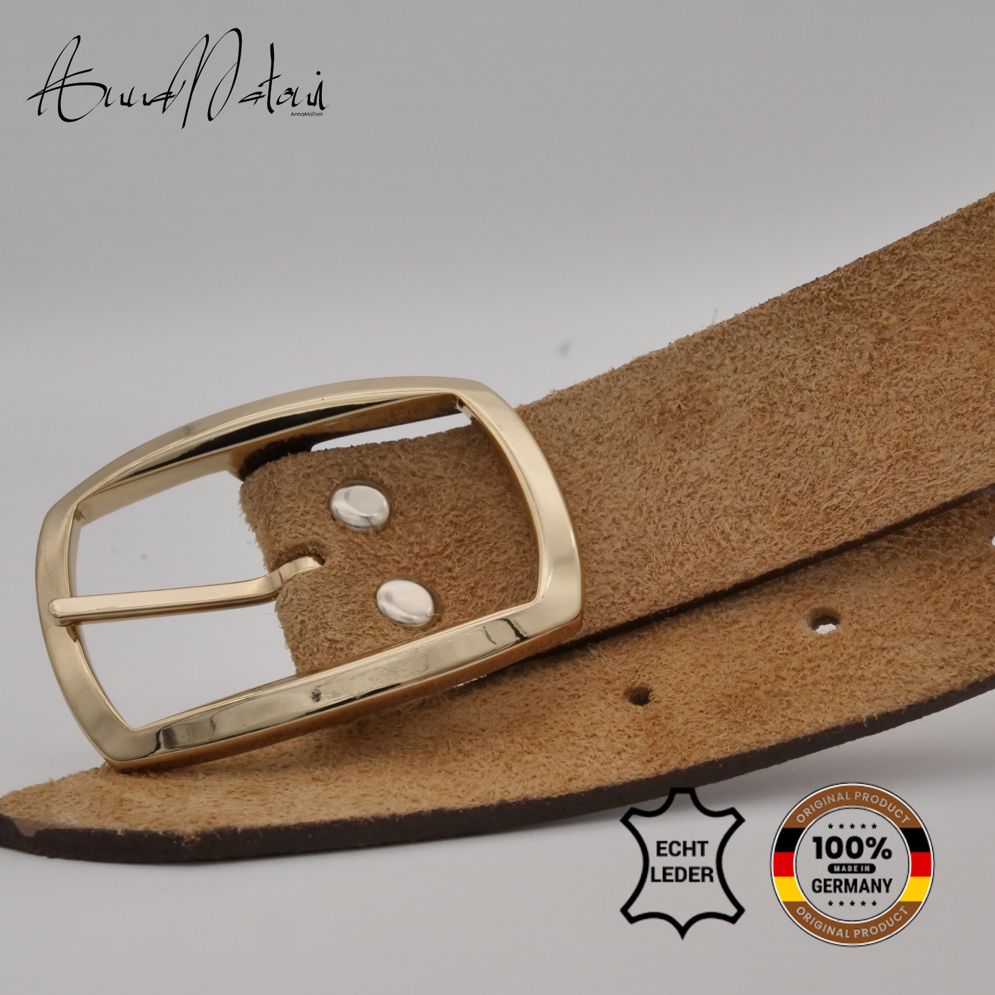 Thumbnail - AnnaMatoni Ledergürtel "AnnaMatoni Damen Ledergürtel in hochwertigem Velour Leder 3,5cm"