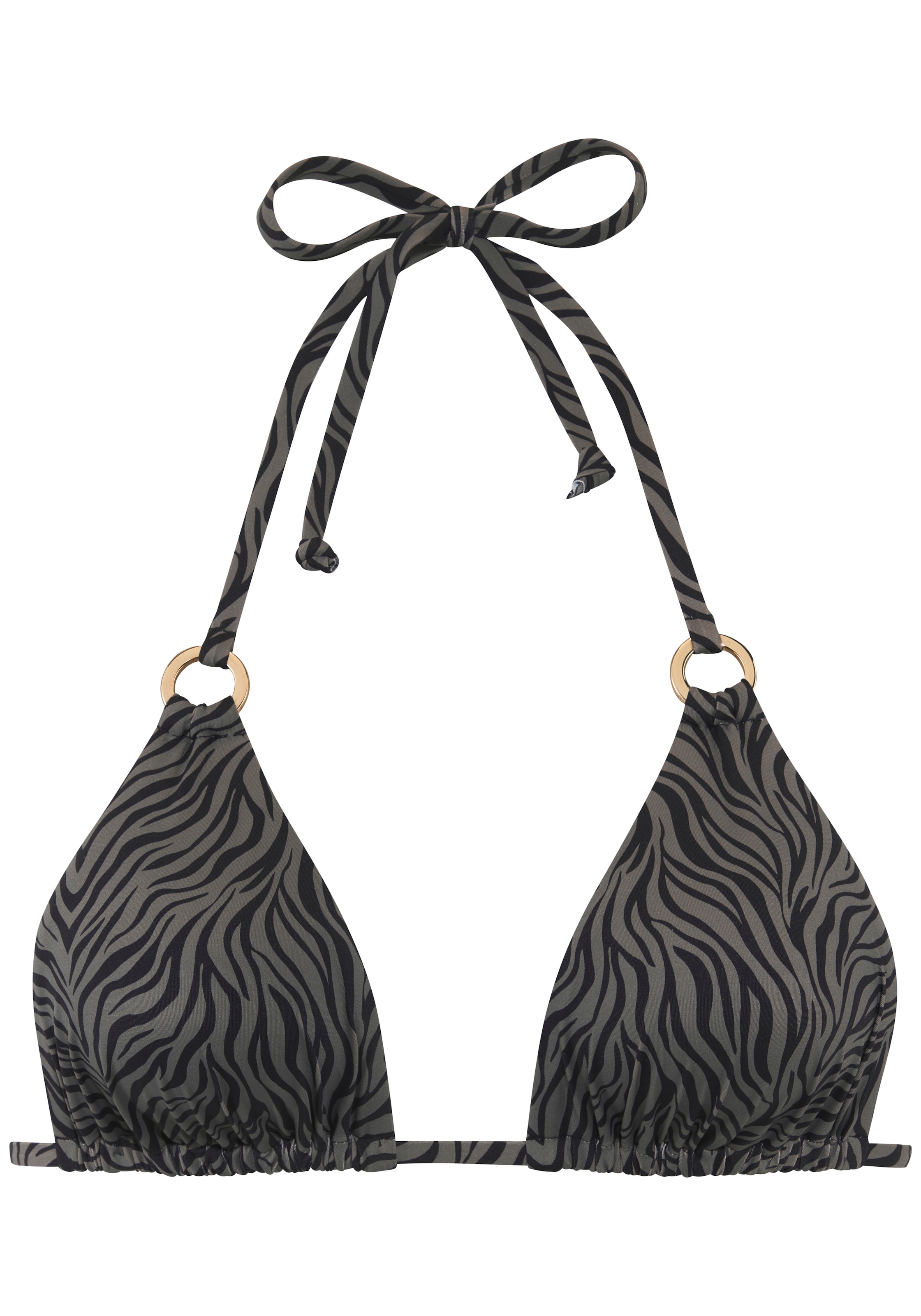 LASCANA Triangel-Bikini-Top "Rabea" mit goldfarbenen Zierringen günstig online kaufen