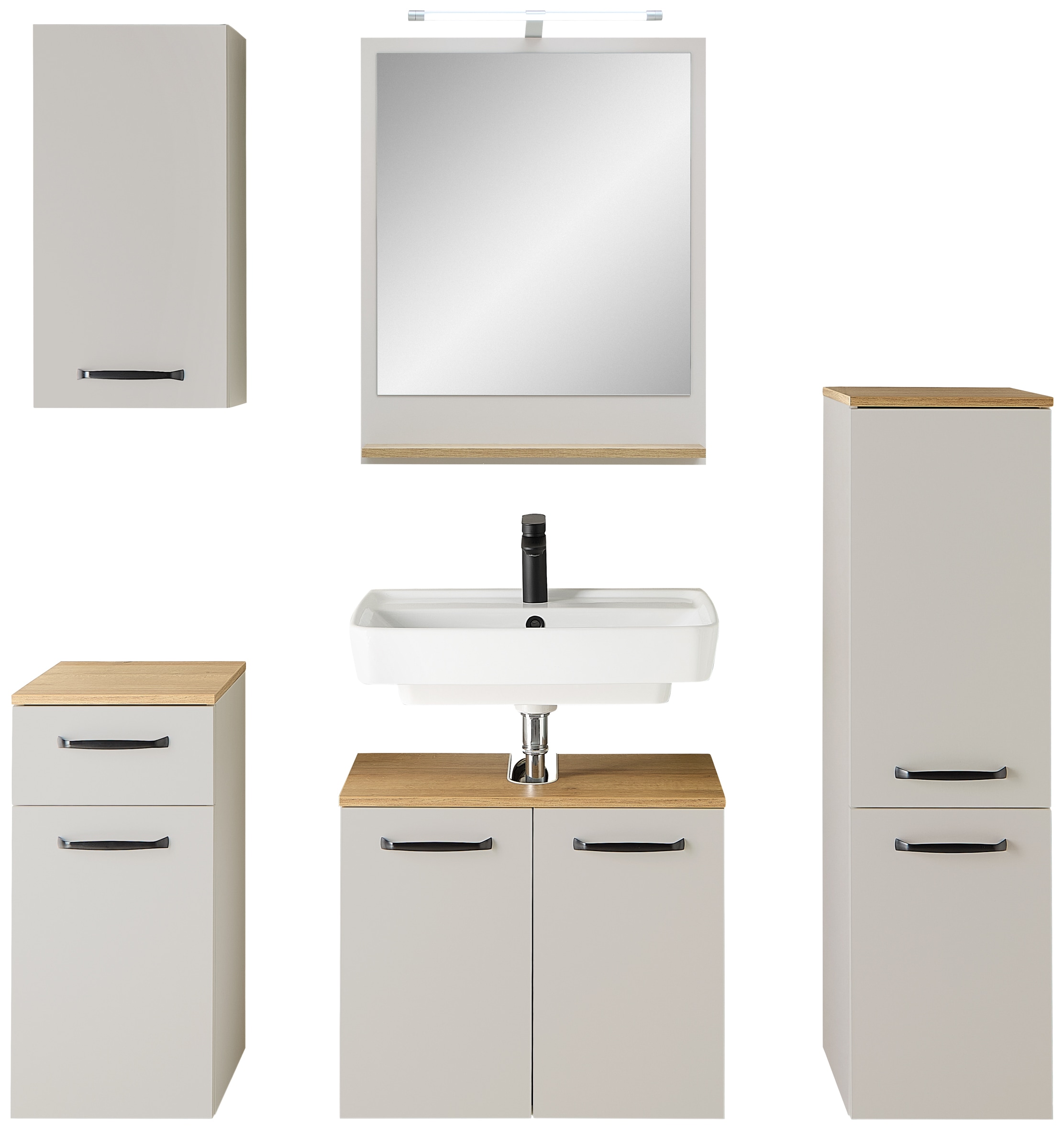 Saphir Badmöbel-Set »Quickset 500, Waschbeckenunterschrank mit Spiegel« 6 Stk. tlg.