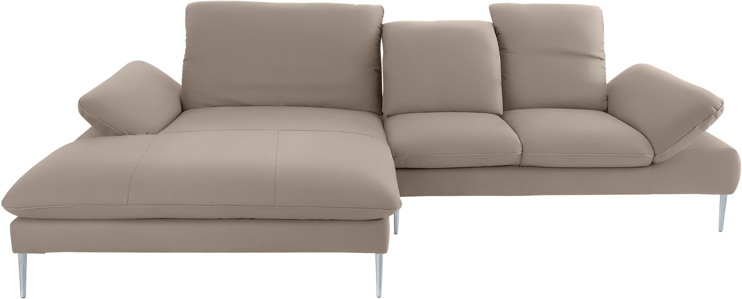 W.SCHILLIG Ecksofa »enjoy&MORE, Designsofa, elegant und bequem, L-Form«, mit Sitztiefenverstellung, Füße silber matt, Breite 310 cm