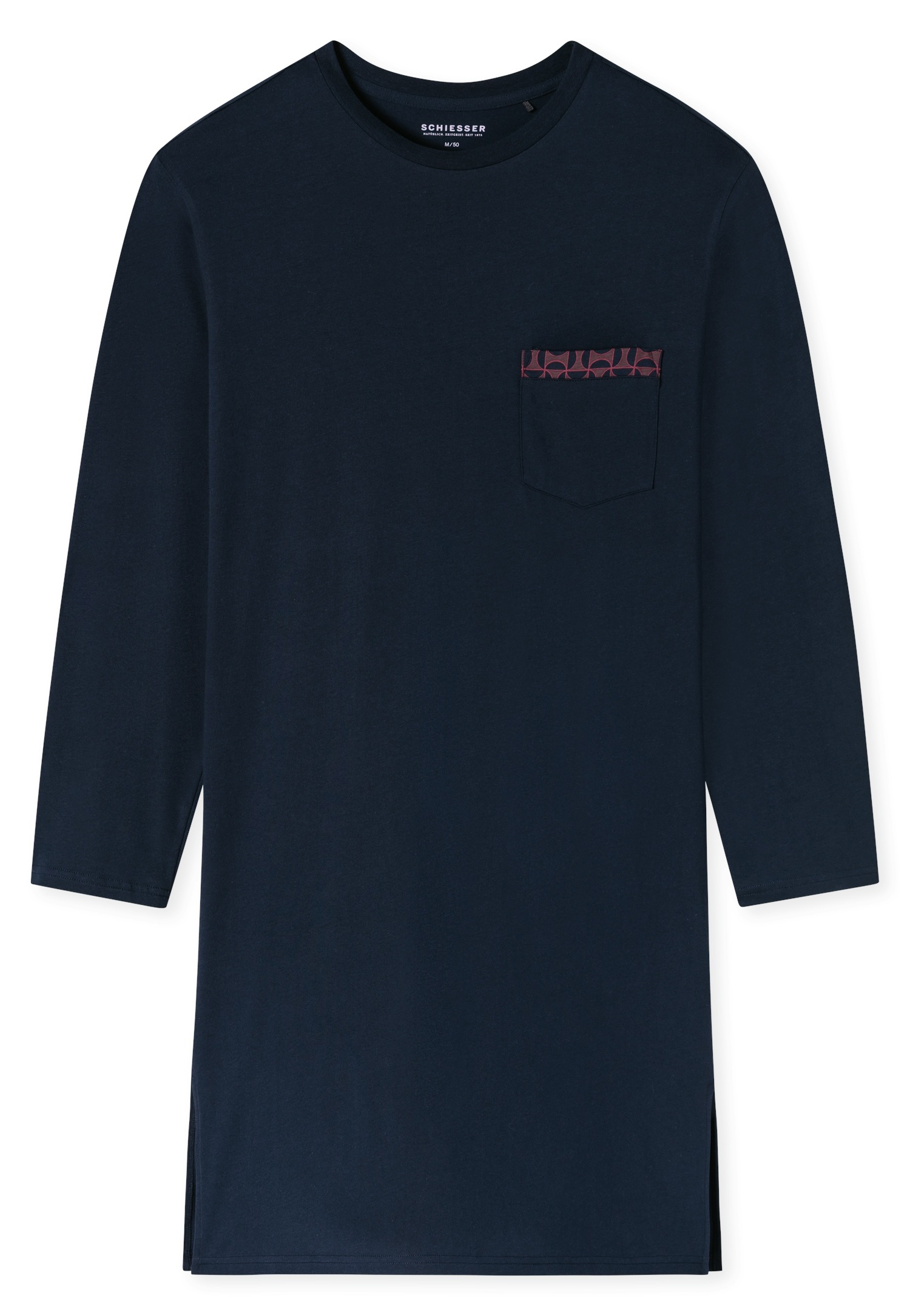 Schiesser Nachthemd "Comfort Nightwear" Brusttasche seitliche Schlitze, wei günstig online kaufen