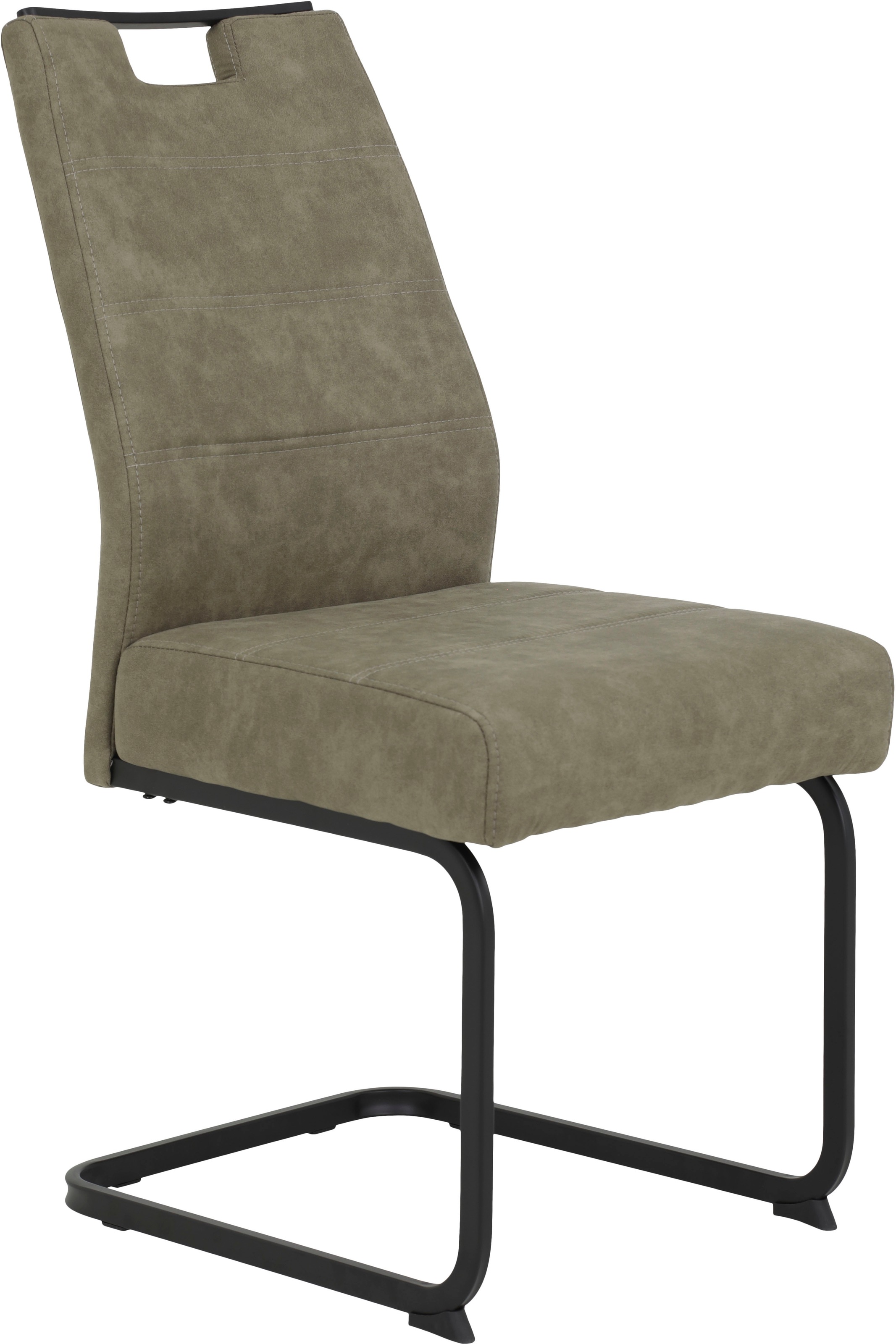 Freischwinger HELA "KERTIN", schwarz (vintage schlamm, schwarz), B:48cm H:100cm T:64cm, Metall, Polyester, Stoff, Stühle, Freischwinger, XL Sitzbreite, Griff, Federkorb, 140kg belastbar 2