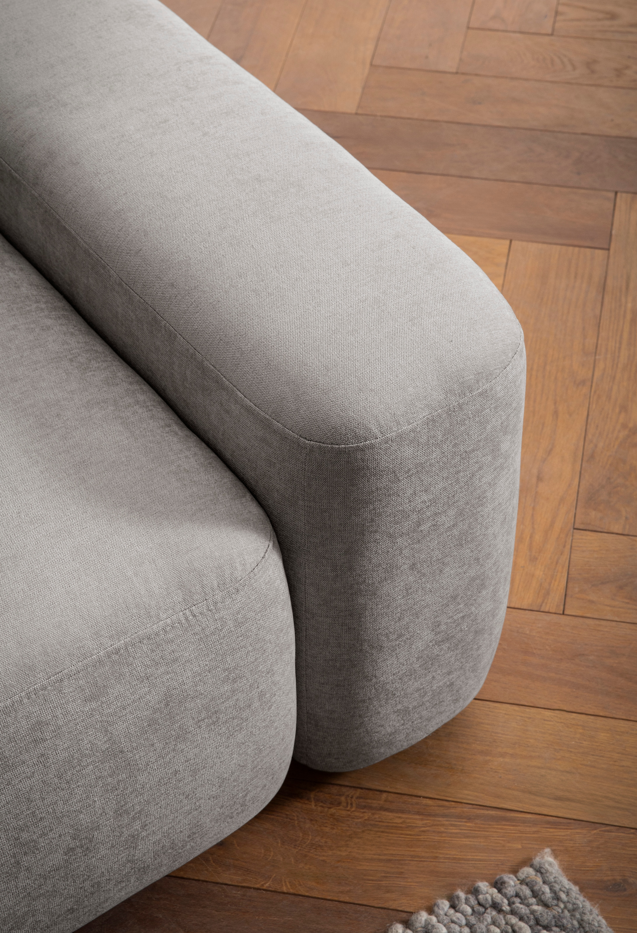 INOSIGN 3-Sitzer »TORGE (257cm), Sofa,Schlafsofa in Cord, Samtvelours, Struktur fein«, rundes Design, Schlaffunktion u. Bettkasten, Liegefläche: 135/200 cm