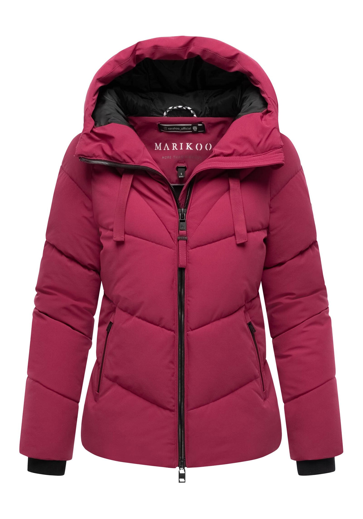 Marikoo Winterjacke »Kwamee«, Schräg gesteppte Winterjacke mit fester Kapuze