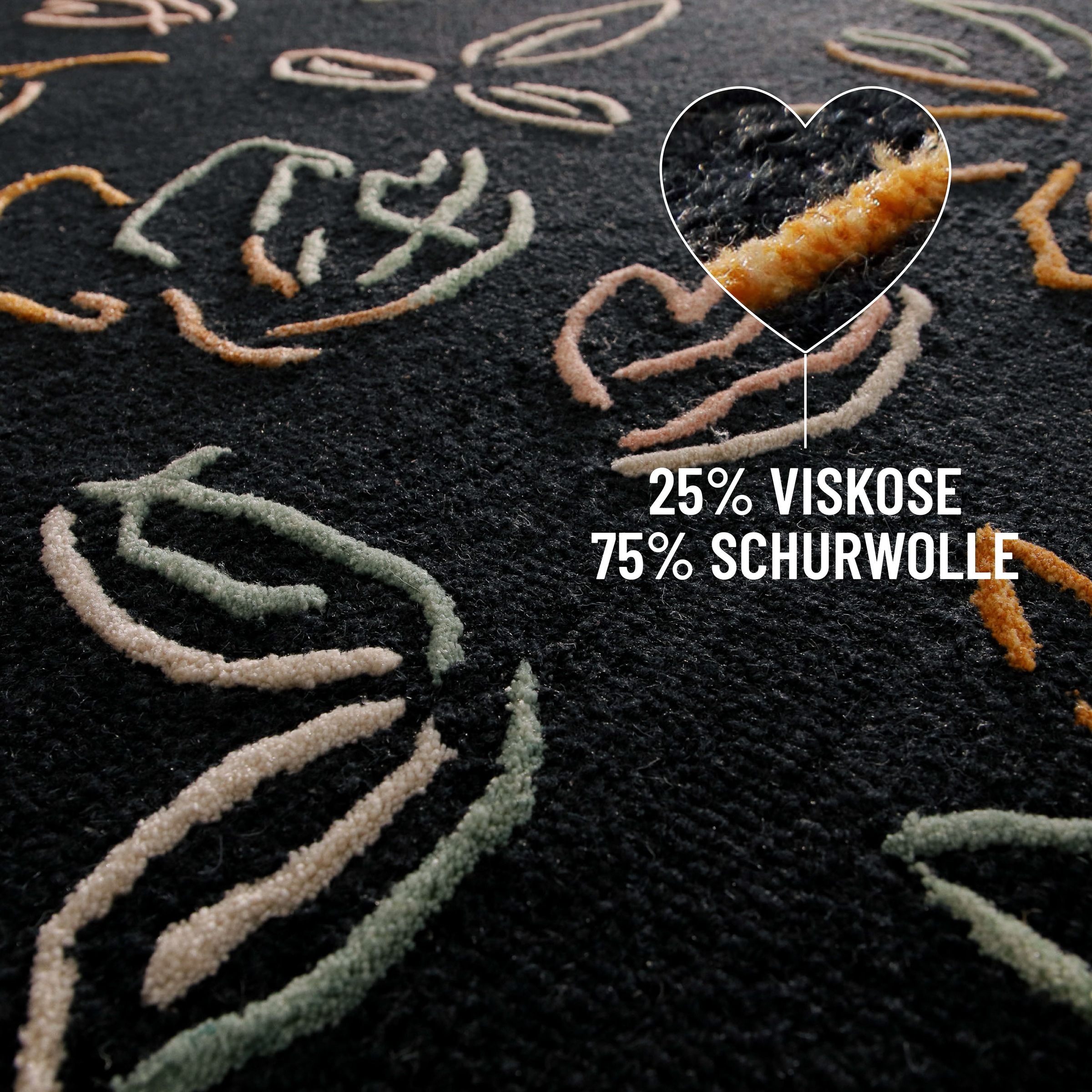 Wecon home Teppich »Vee«, rechteckig, 10 mm Höhe, Wollteppich, floral, hochwertig, pflegeleicht, modern, handgetuftet