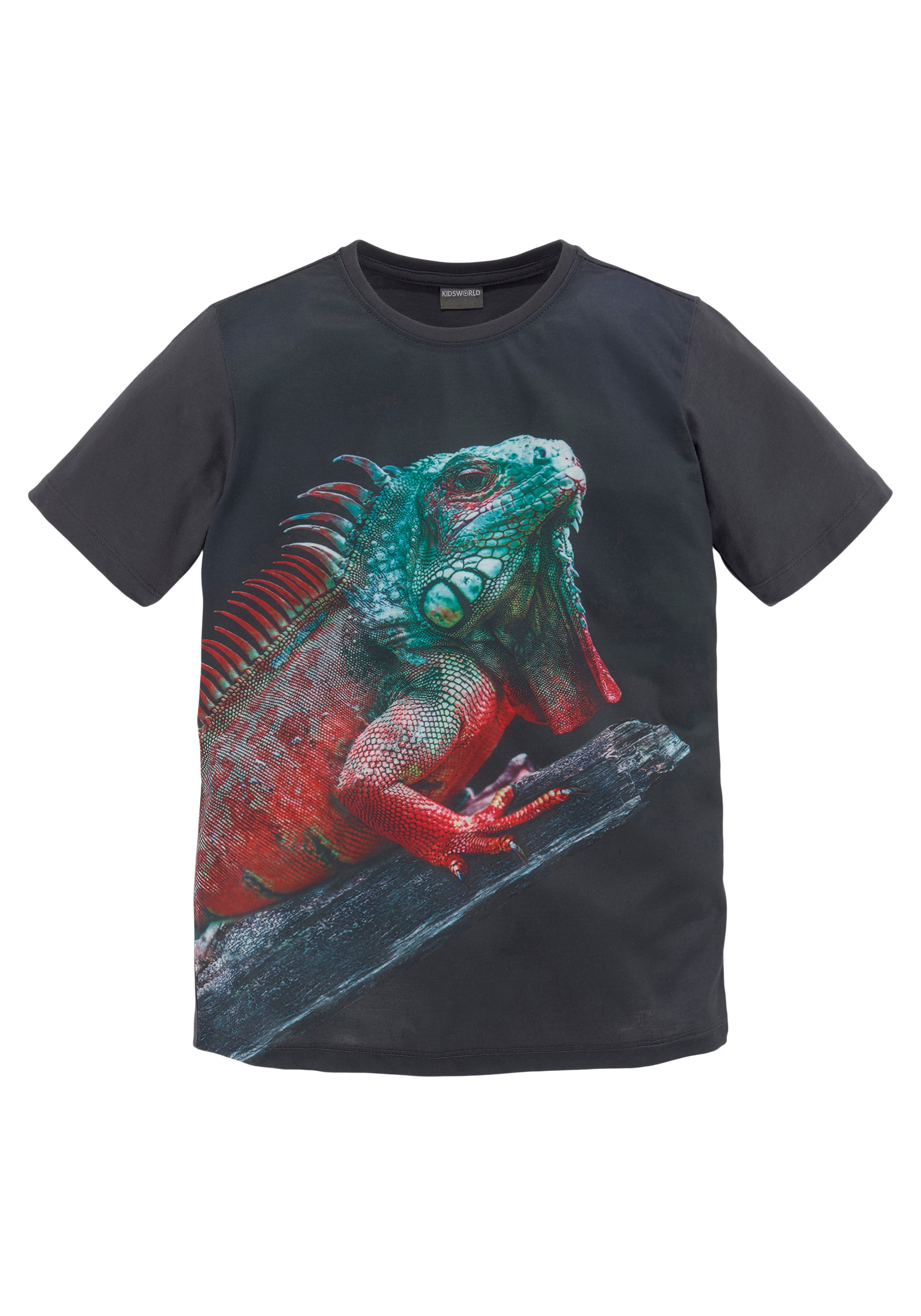 KIDSWORLD T-Shirt »Fotoprint: LITTLE LIZARD«, Kurzarm, Basic-Passform, mit stylischem Druck, Rundhalsausschnitt