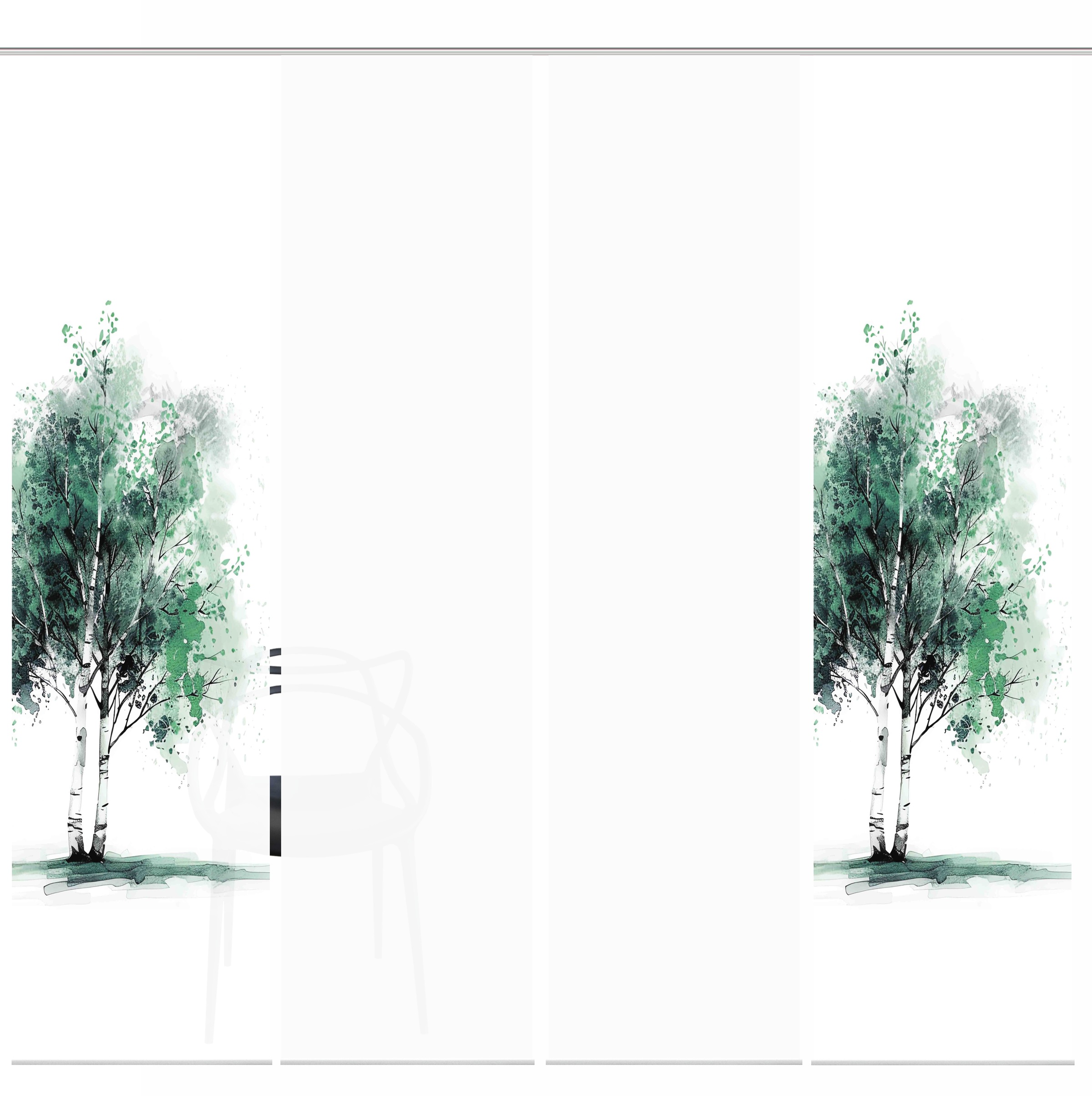 HOME WOHNIDEEN Schiebegardine "TREE" Paneelwagen 4 Stk. tlg. Schiebewand Se günstig online kaufen