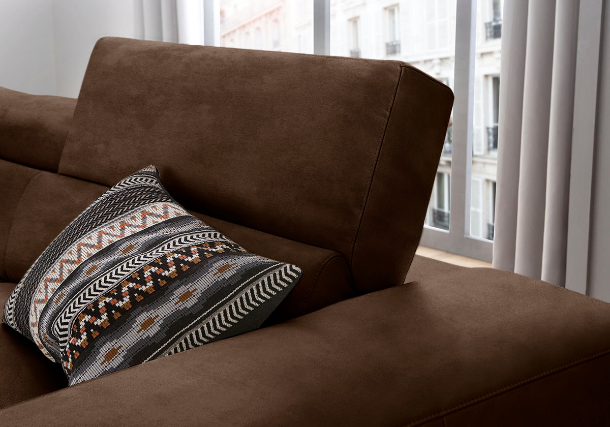 W.SCHILLIG Ecksofa »piedroo, Designsofa mit tollem Sitzkomfort, L-Form«, Kopfteilverstellung, wahlweise mit Sitztiefenverstellung, Breite 303cm