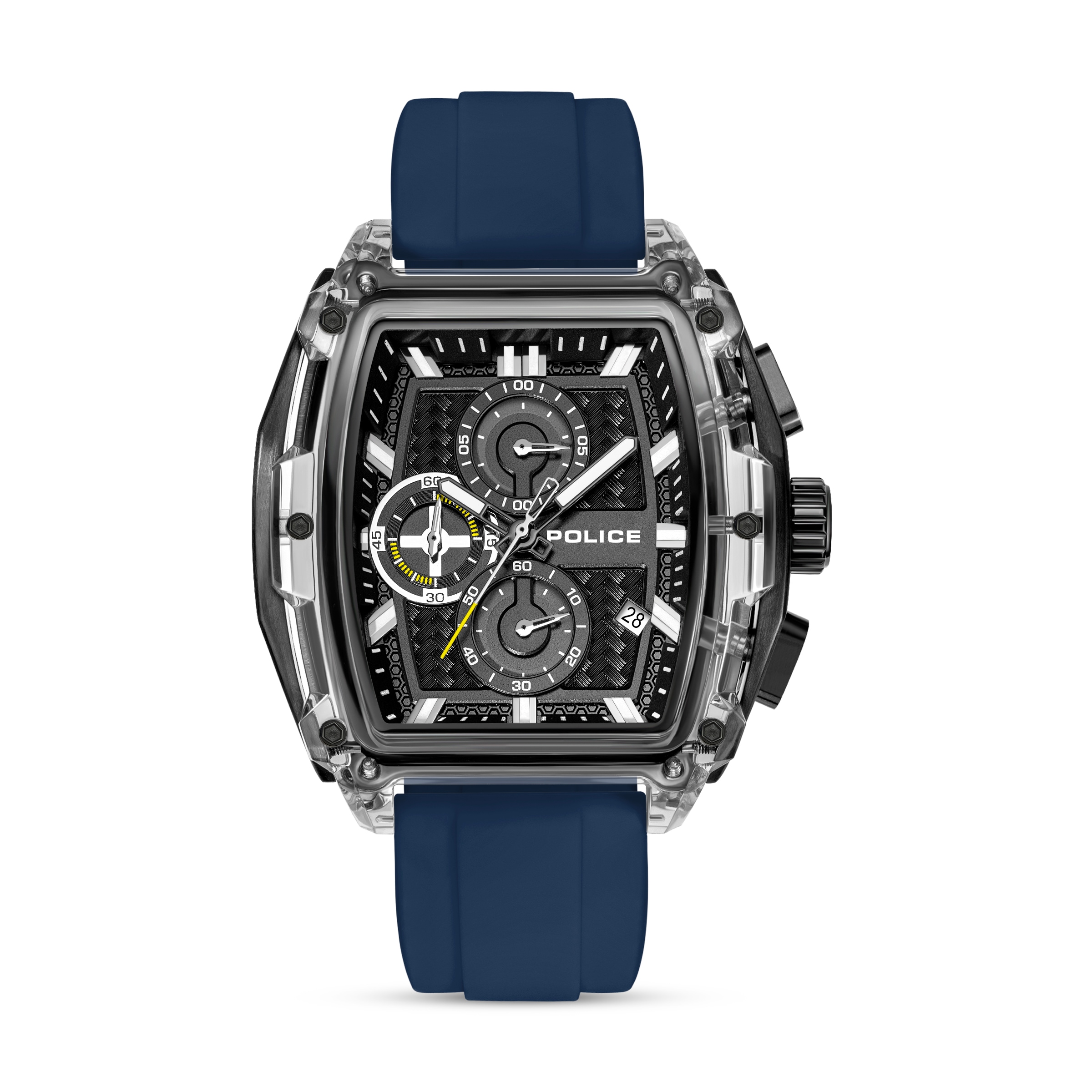 Police Chronograph »Clout Tank« Quarzuhr, Armbanduhr, Herrenuhr, Silikonarmband