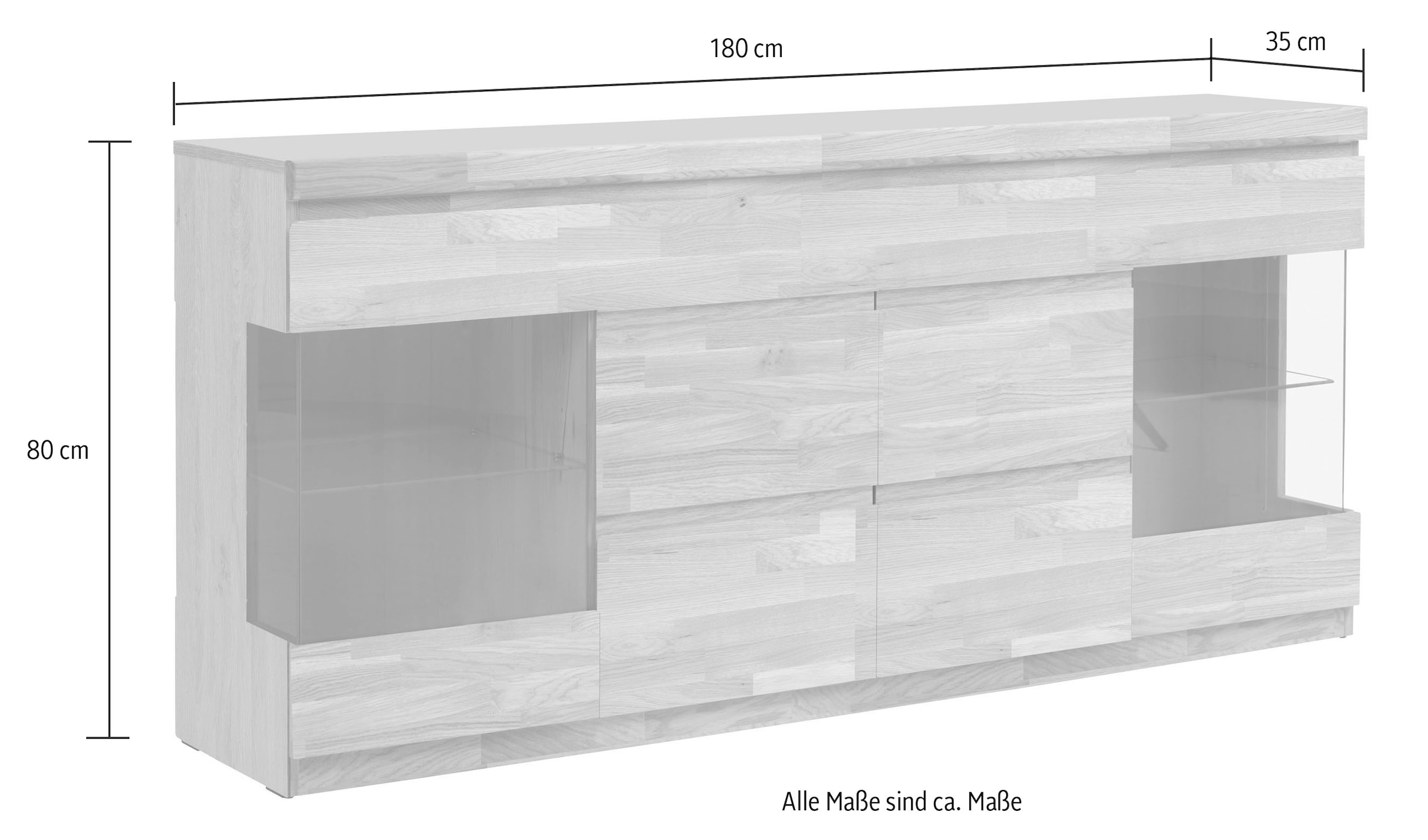 Home affaire Sideboard »OSLO«, Breite ca. 180 cm, Teilmassiv