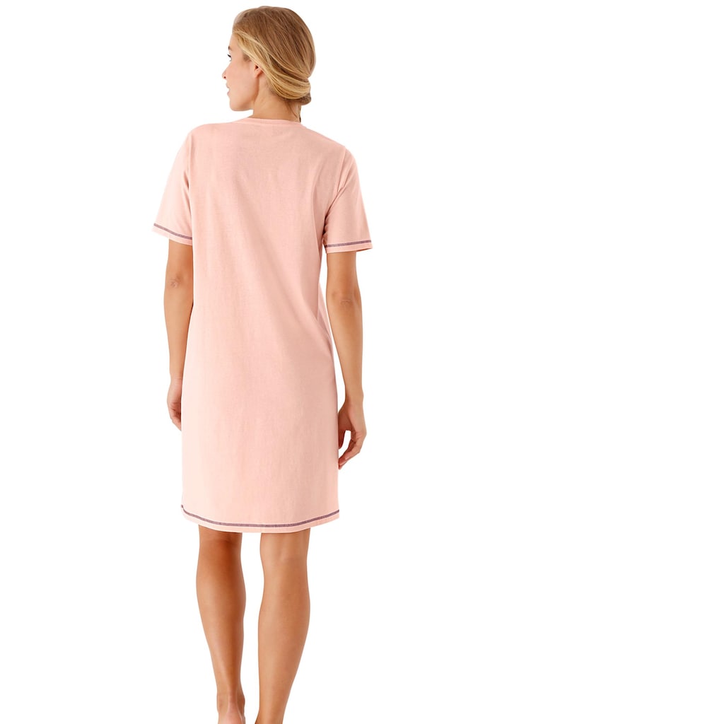 Damenmode Klassische Mode Nachthemd »Nachthemden« rosé + bordeaux