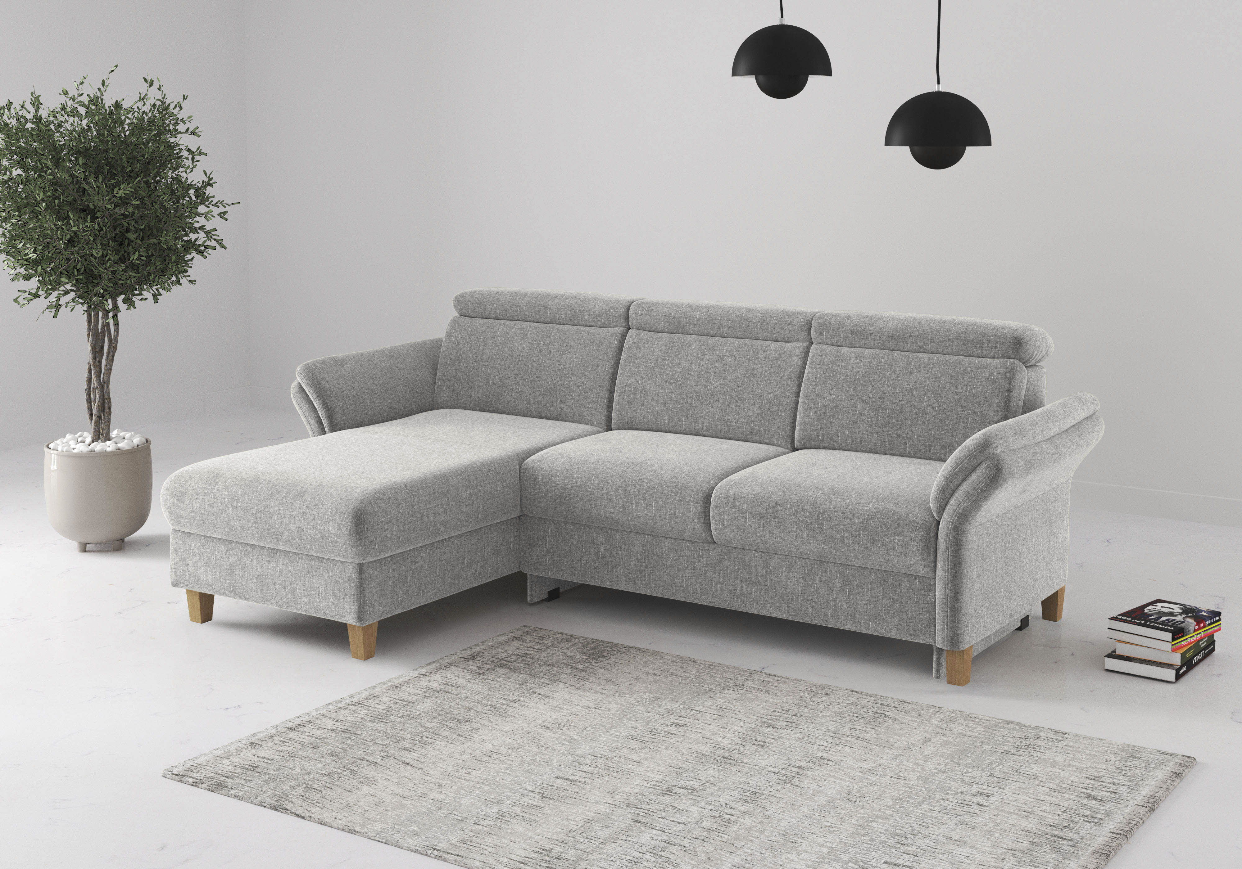 OTTO home Ecksofa "Glendale, L-Form" inkl. Kopfteilverstellung, wahlweise mit Vorziehsitz und Bettkasten