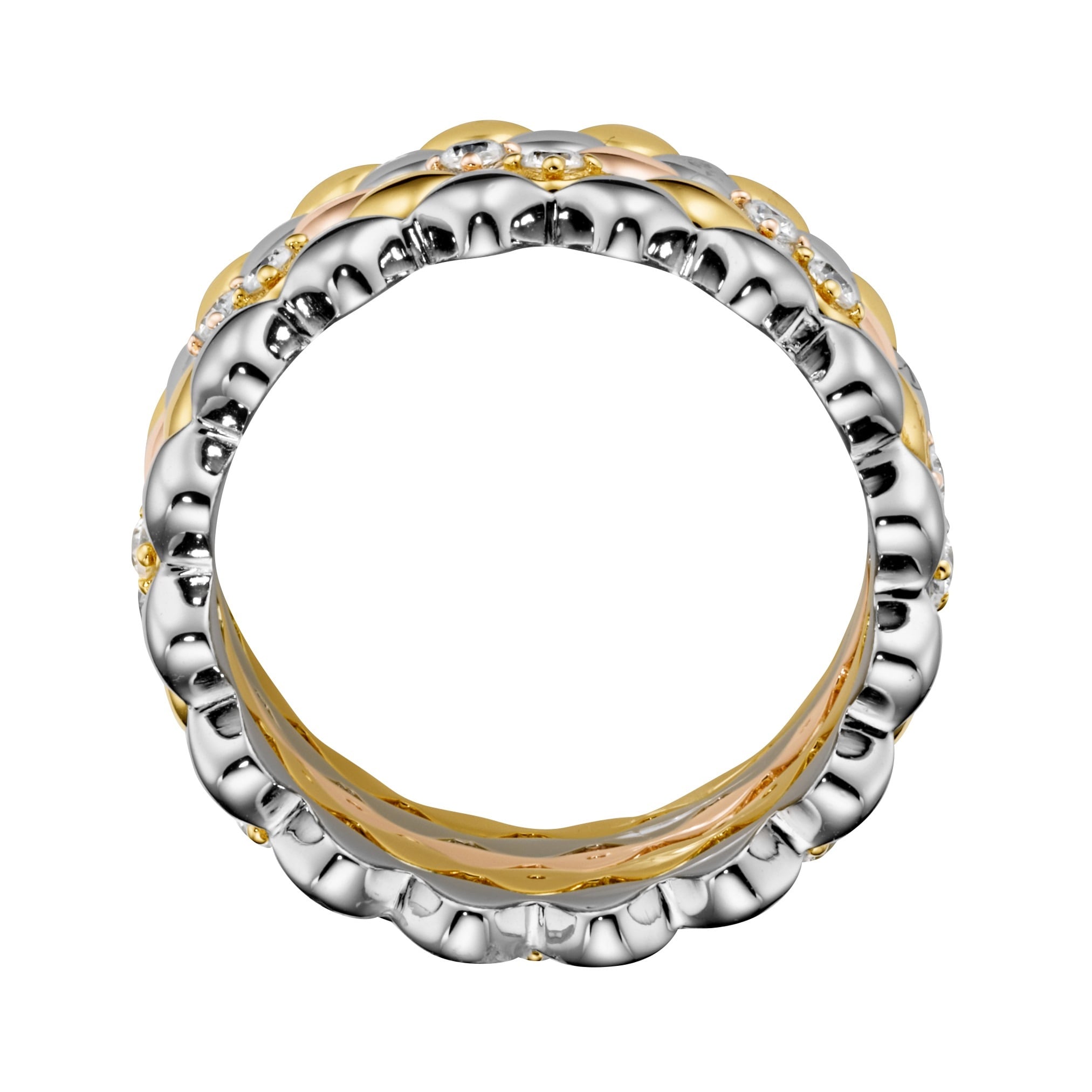 GIORGIO MARTELLO MILANO Silberring »5-teilig mit Zirkonia, tricolor, Silber 925«