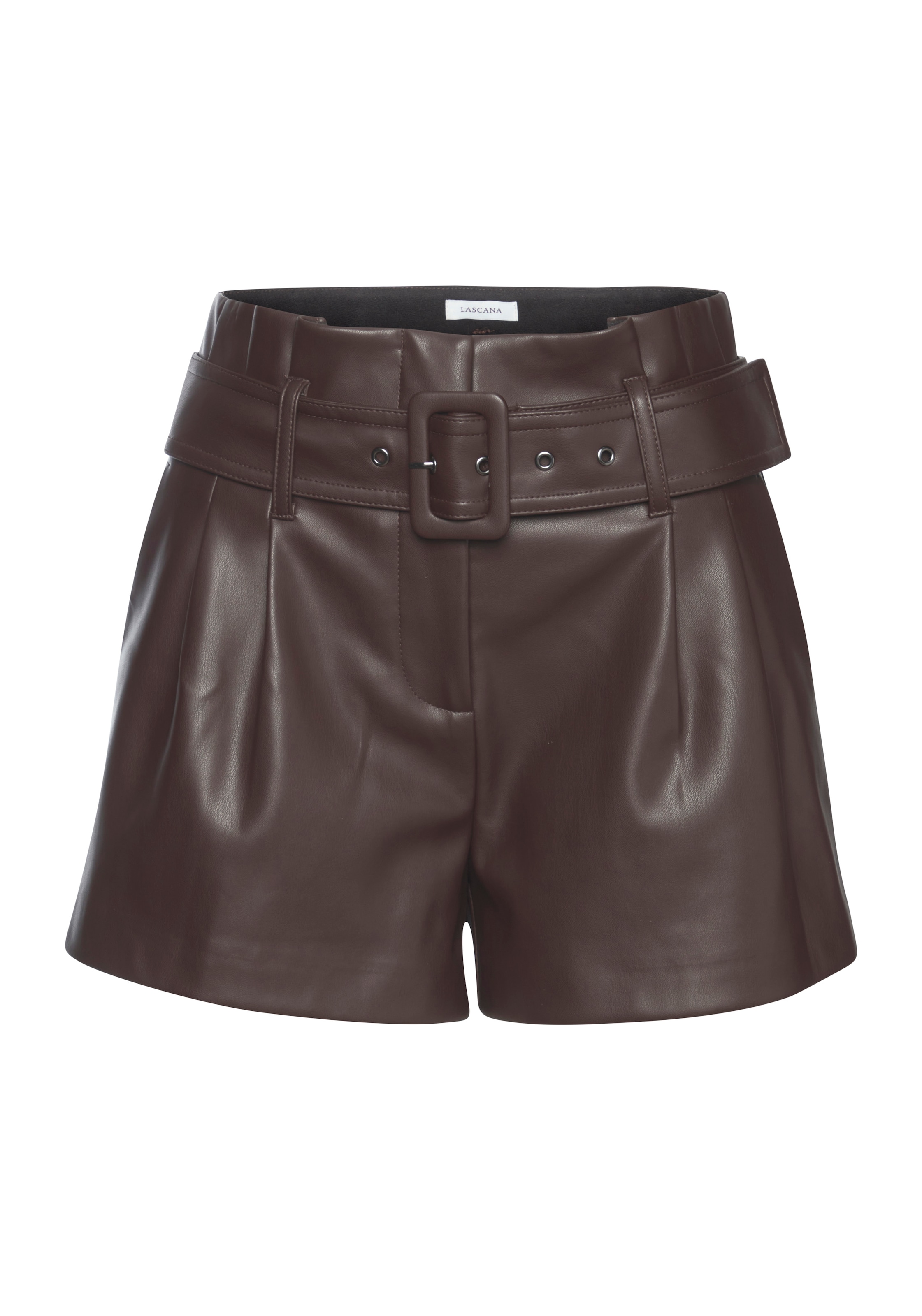 LASCANA Shorts "aus angenehmen Lederimitat" aus Lederimitat, Kunstleder Shorts, elegant, modisch