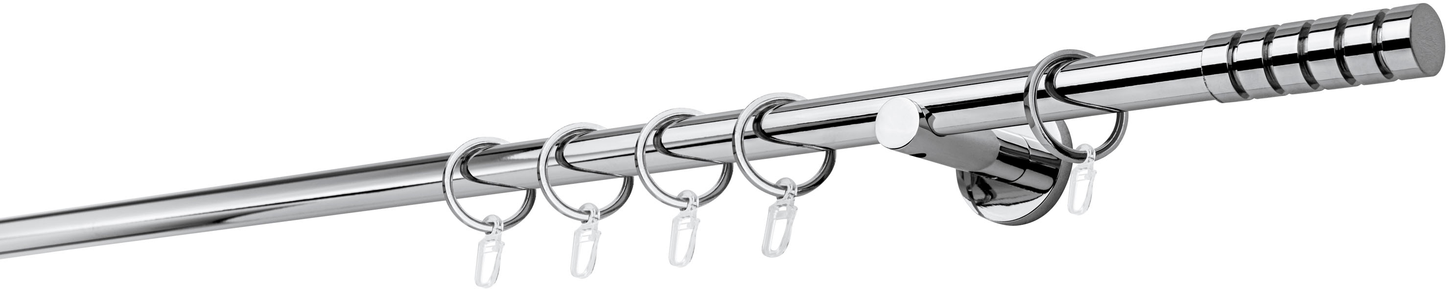 mydeco Gardinenstange "20mm Rillcube Wandträger 6,5 cm" 1 läufig-läufig Fixmaß