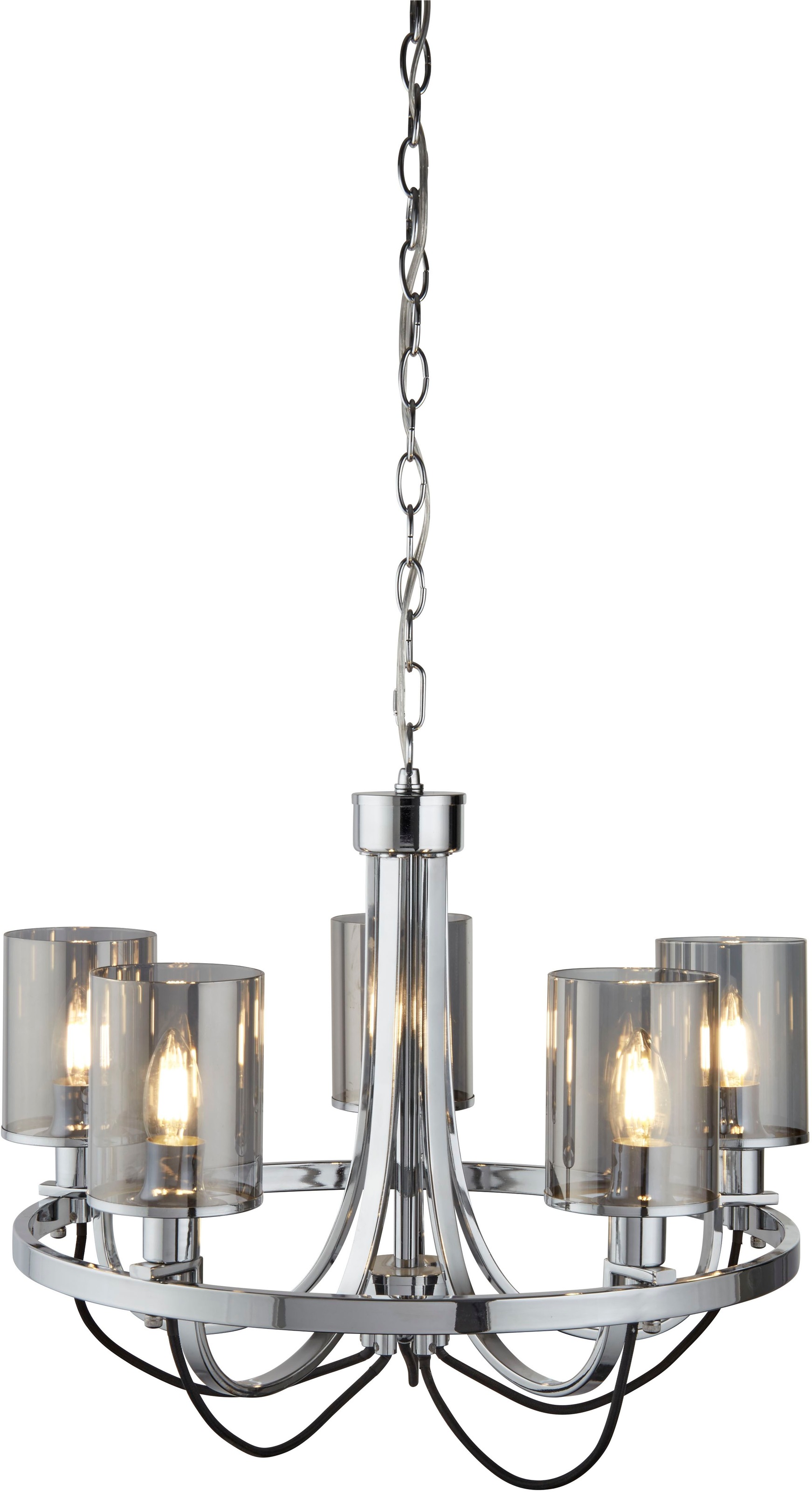 Searchlight Hängeleuchte »Hängeleuchte Catalina, 5-flammig« E14 1 Stk. Rauchglas-Optik