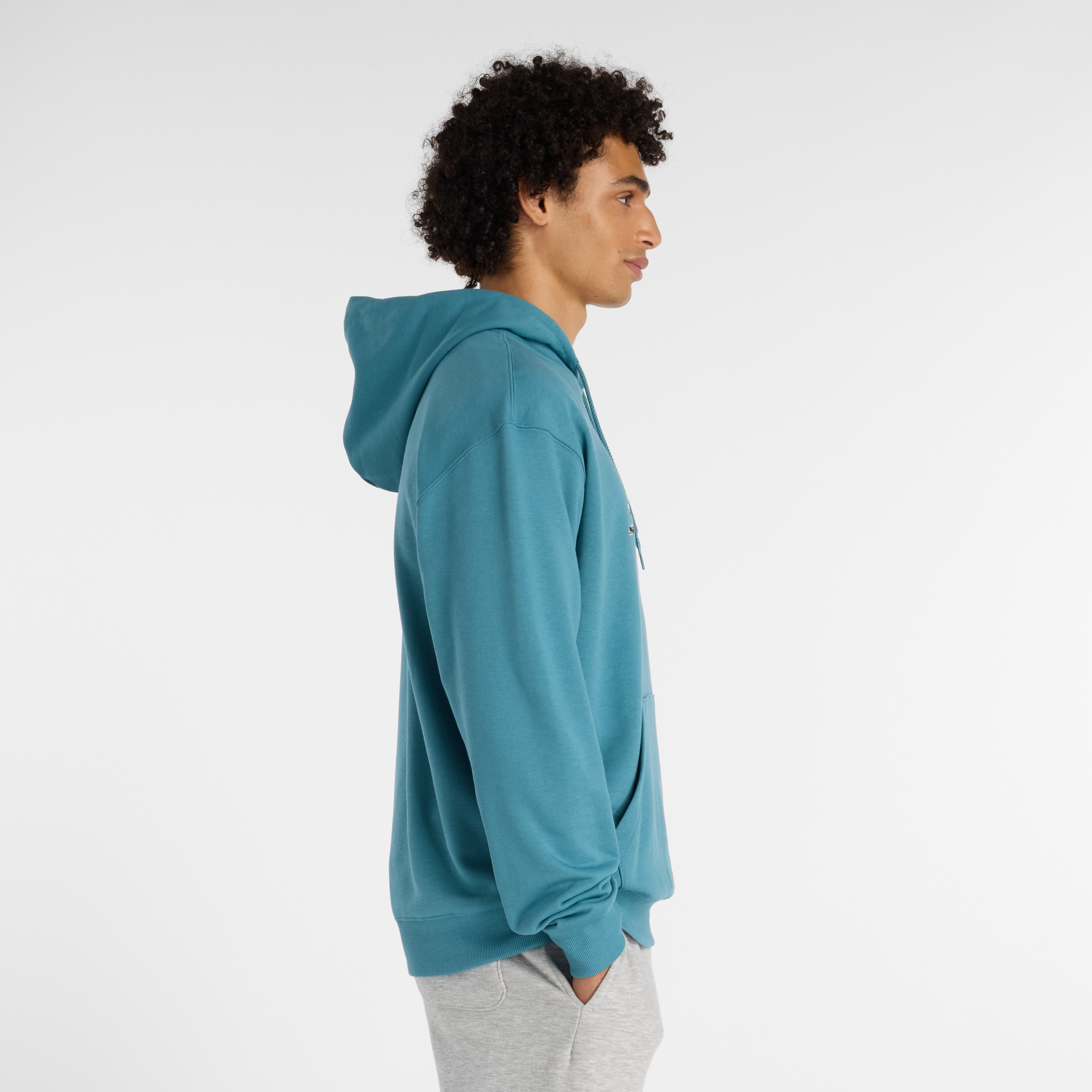 New Balance Kapuzensweatshirt »AAZ Mens Lifestyle Hoodie BIG TEAL«, sportlicher Stil, aus Baumwolle und Polyester, mit Kapuze
