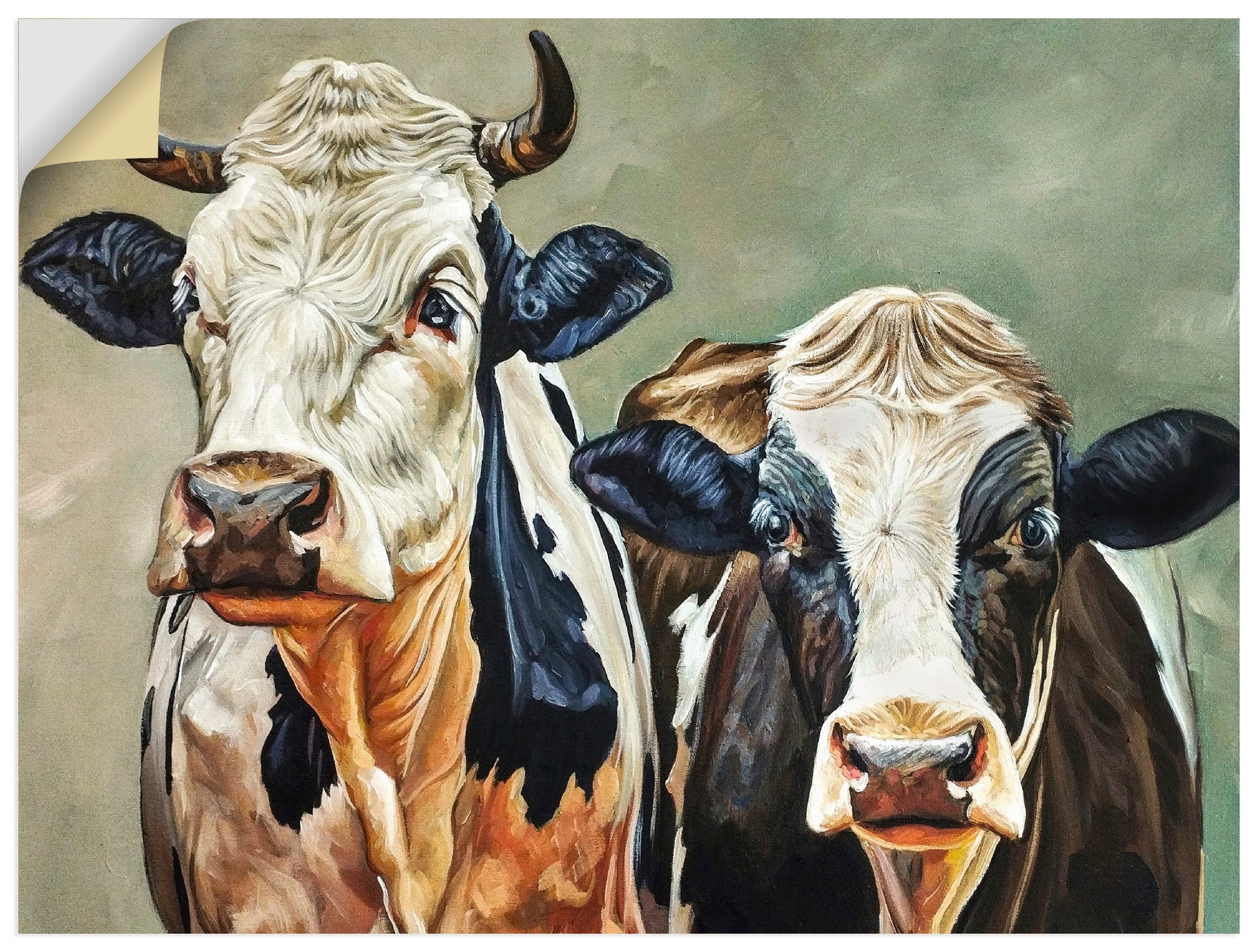 Wandbild ARTLAND "Moo-Ment", farbe bild(er): grün, B:40cm H:30cm, Bilder, als Alubild, Leinwandbild, Poster, Wandaufkleber in verschied. Größen