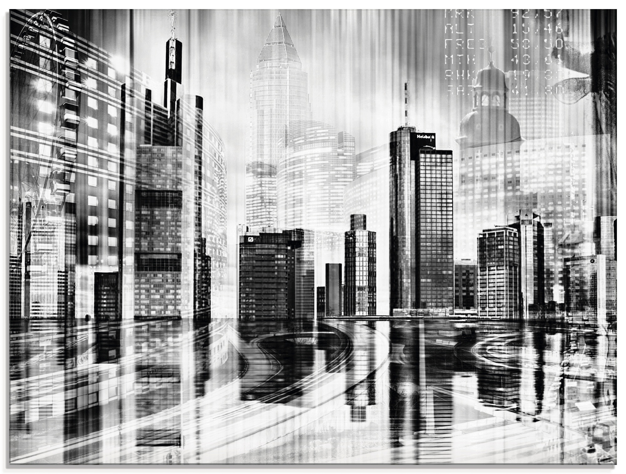 Artland Glasbild "Frankfurt Skyline Collage 01", Deutschland, (1 St.), in verschiedenen Größen