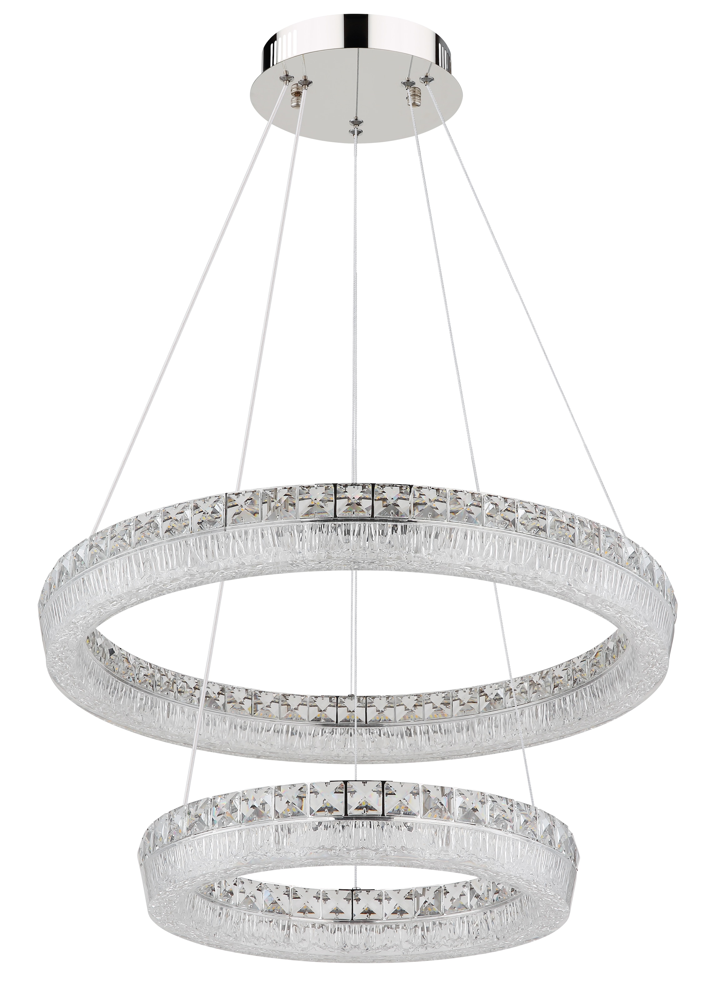 GLOBO LIGHTING Hängeleuchte »LAUREL« LED-Modul 1 Stk. Verchromte Hängeleuchte mit Acryl und Glaskristallen, dimmbar, LED 24W