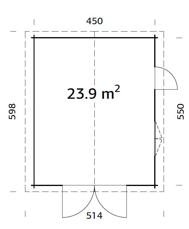 Palmako Garage »Roger«, BxTxH: 514x598x287 cm, mit Holztor, transparent