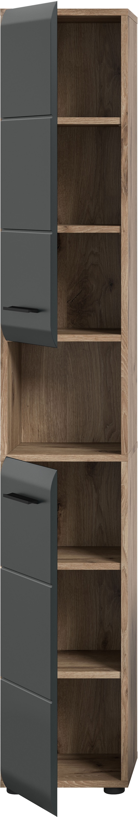 INOSIGN Stauraumschrank 1 Stk. tlg. Florenz, Badschrank Hoch Nox Oak NB, 185 cm Höhe
