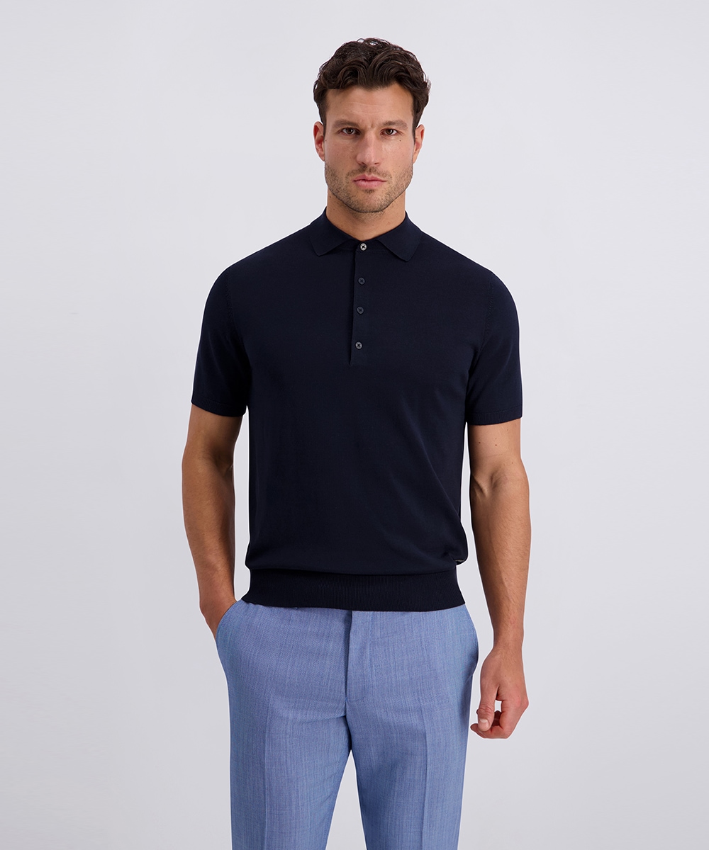 Pierre Cardin Poloshirt »Strick Polo kurzarm« mit Rippbündchen