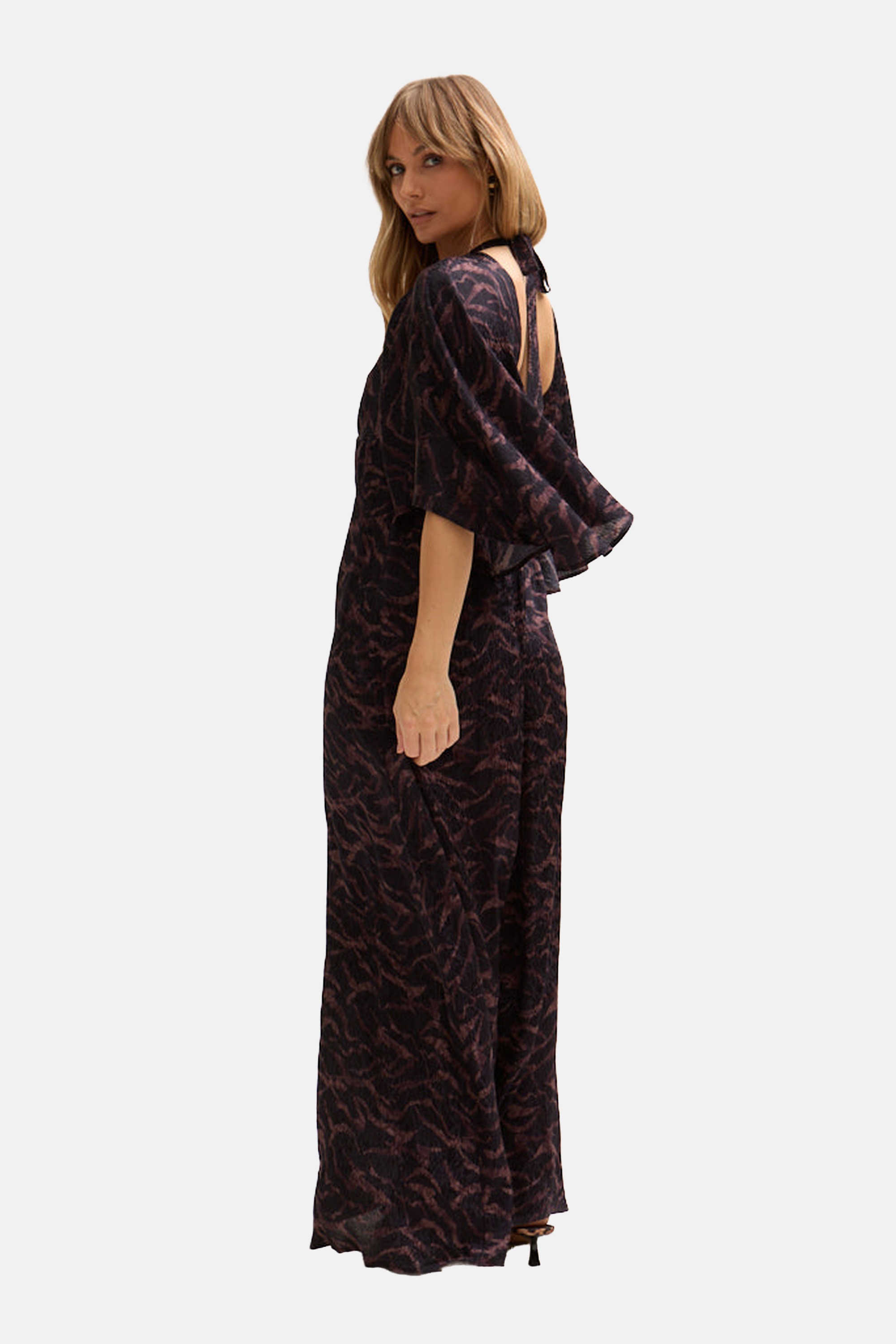 Lily and Lionel Midikleid »Lydia Angel Sleeve Midnight Tiger Print Maxi Dress Damen«