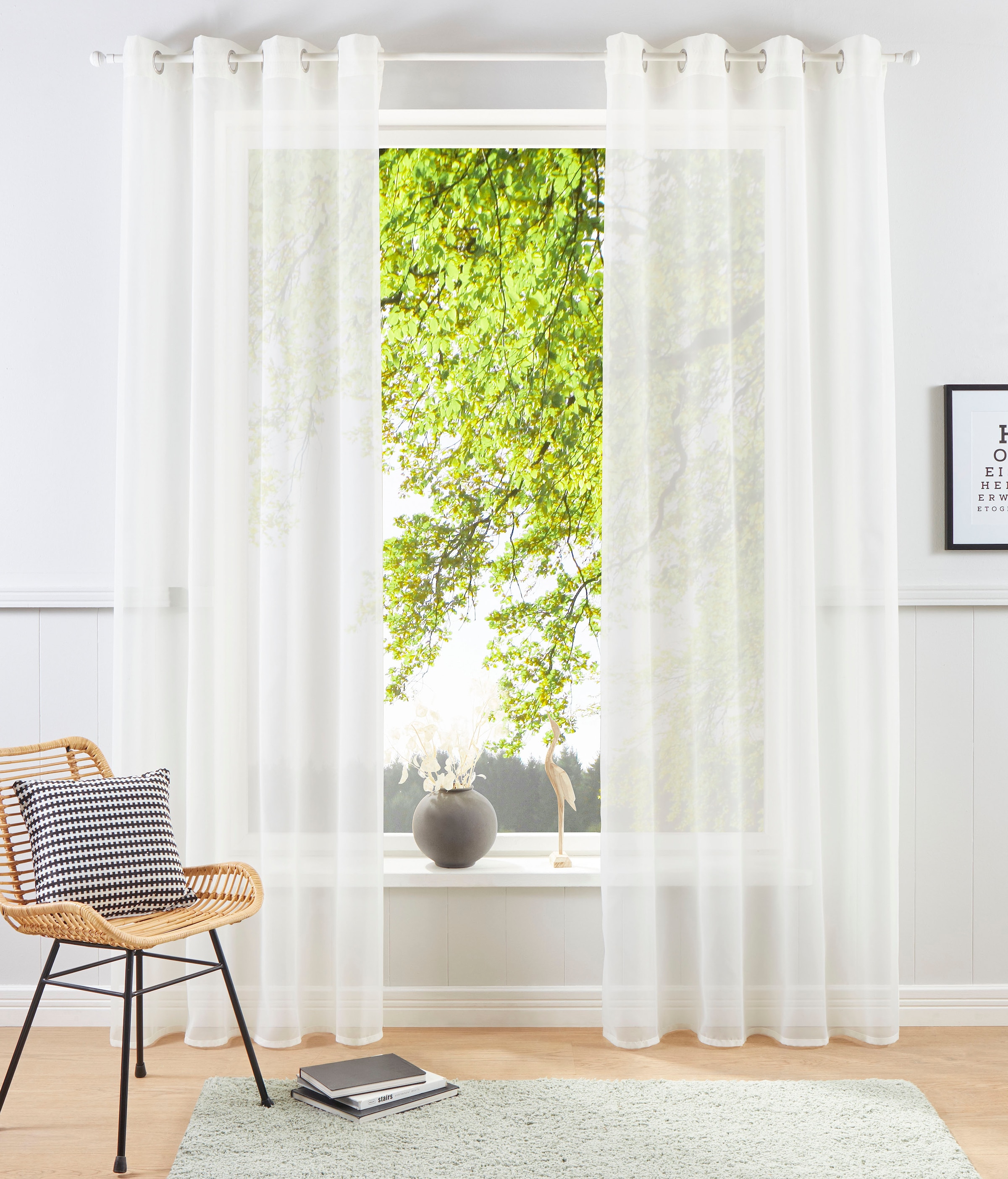 my home Gardine »Xana« (2 St.) Voile einfarbig...