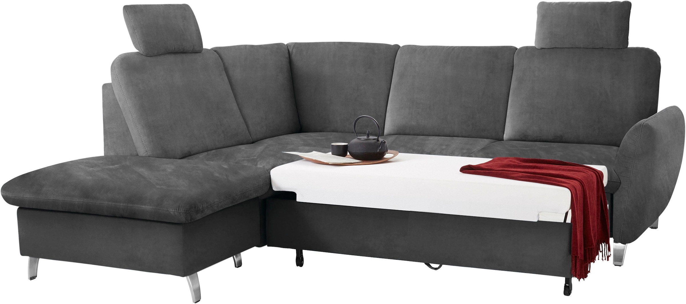 sit&more Ecksofa »Daytona L-Form«, mit Federkern, zwei Kopfstützen und wahlweise mit Bettfunktion