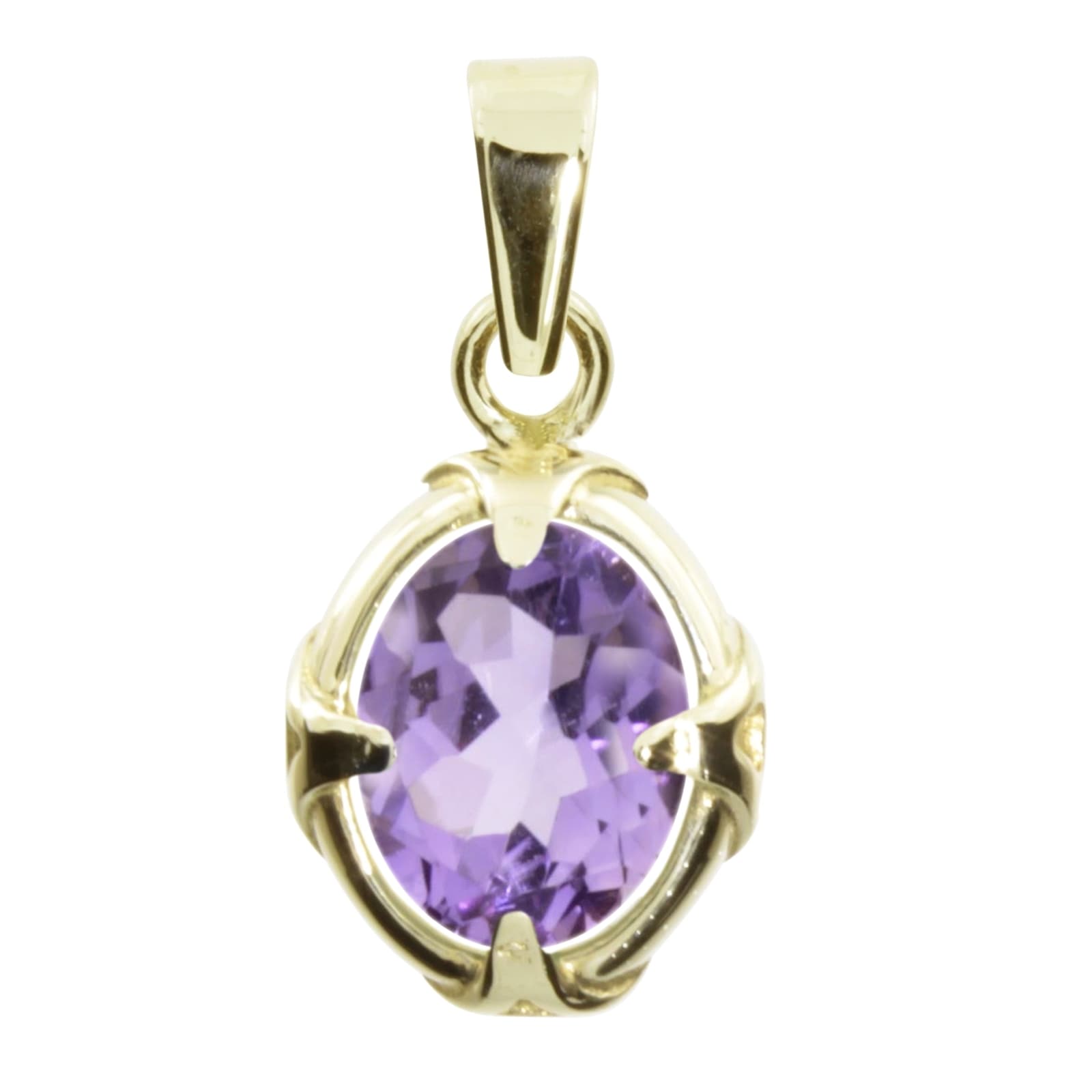 Kettenanhänger OSTSEE-SCHMUCK "- Winola 9x7 - Gold 333/000 - Amethyst" Gr. 21, gold (gold 333, goldfarben, gelb), Schmuckanhänger, Damen, Gelbgold 333, Kettenanhänger