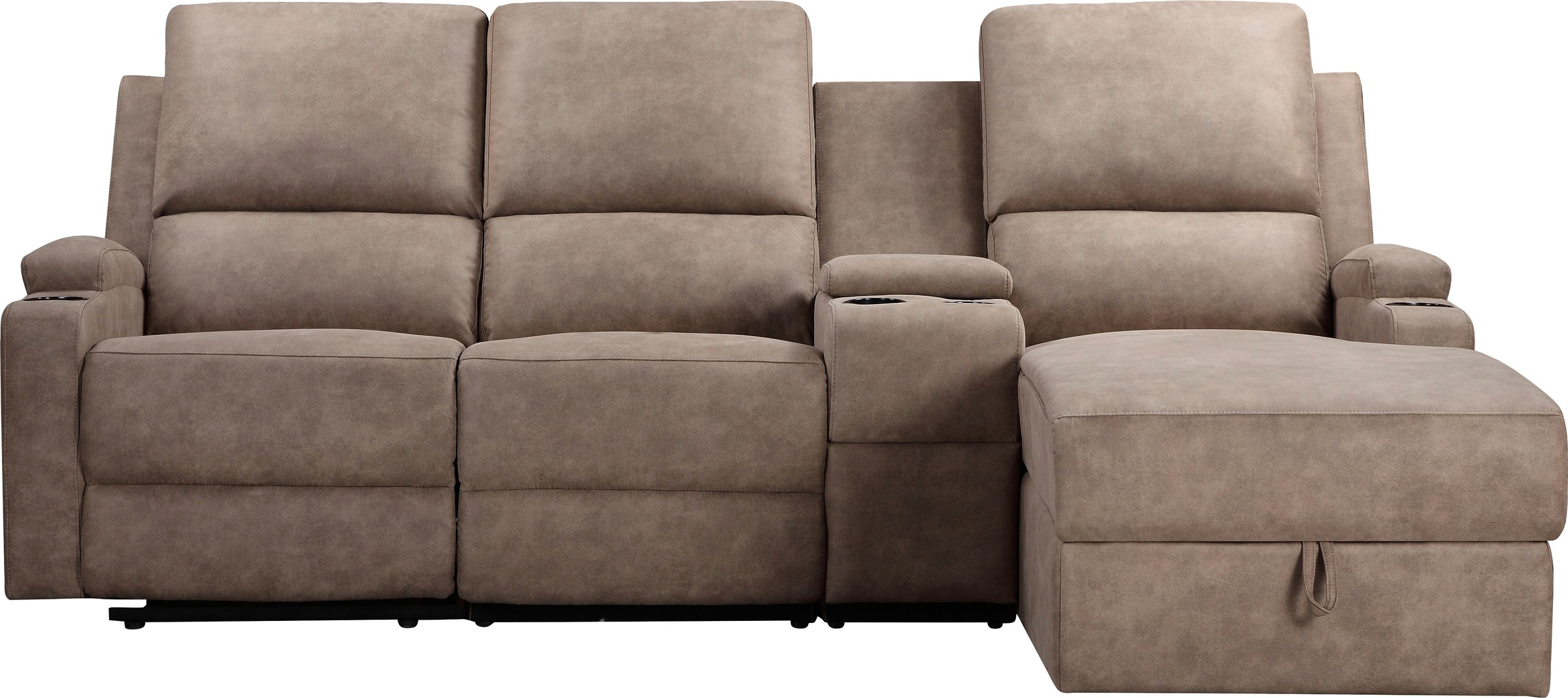 Home affaire Ecksofa "NAPORI Multimediasofa, 3er Kinosessel XXL, L-Form, 3 günstig online kaufen