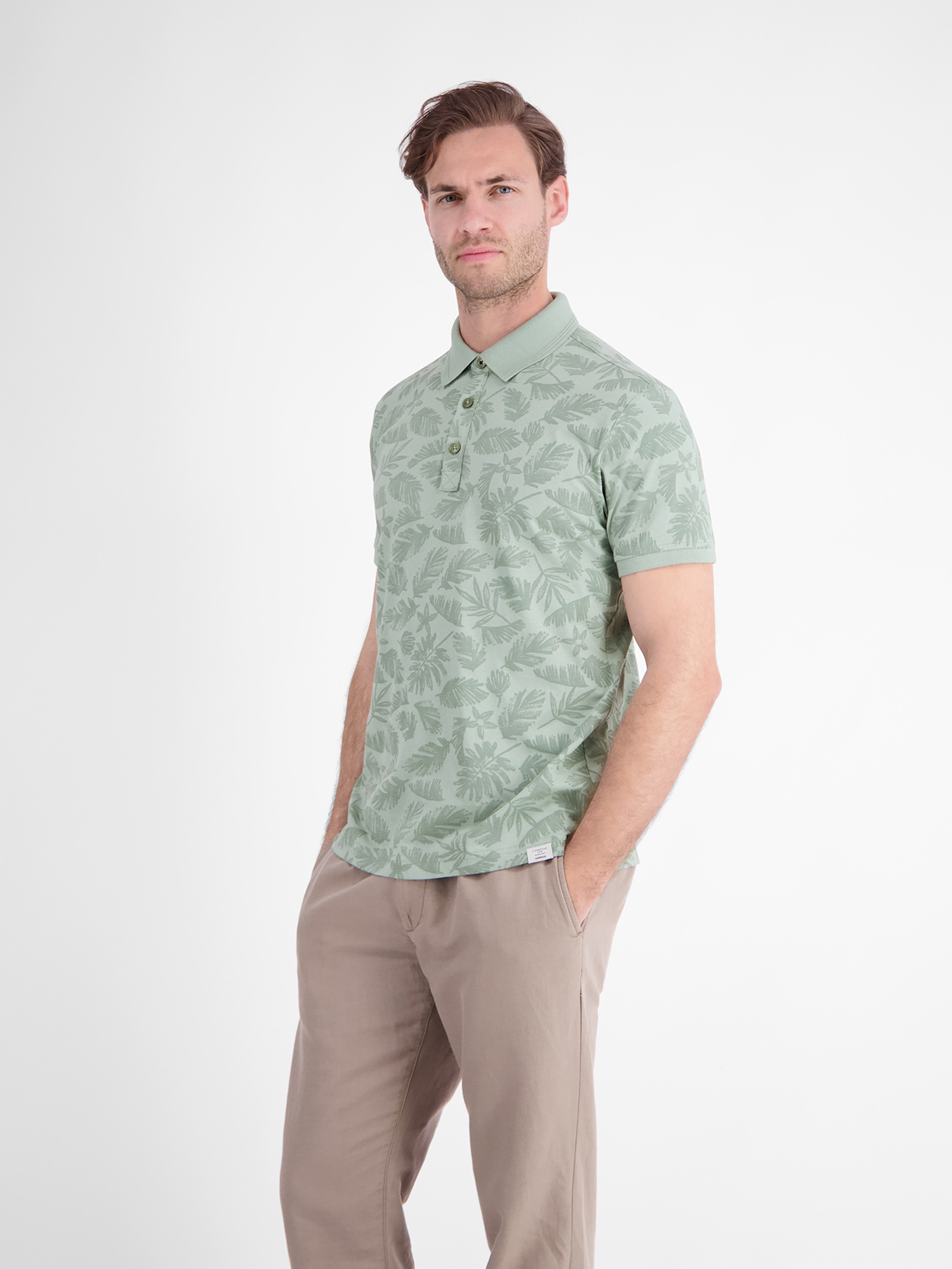 LERROS Poloshirt »Poloshirt mit stylishem Blumen-Print und bequemen Bündchen«