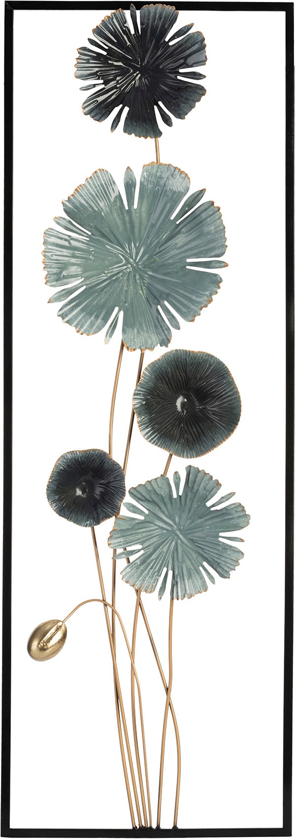 Bönninghoff Metallbild "BLUMEN 31x90 cm – Deko modern" Blätter Blätterbilder Pflanzen Wanddekoration