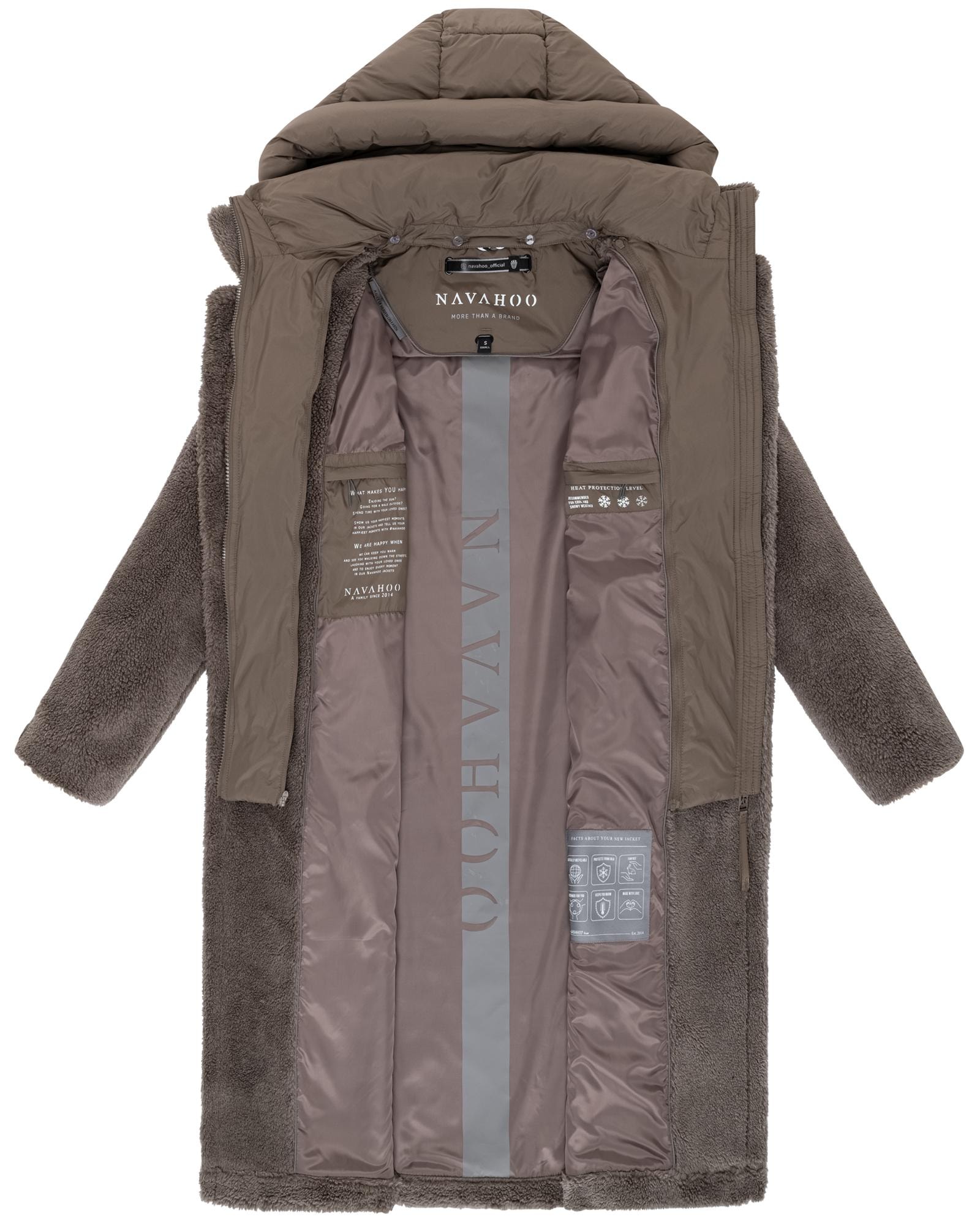 Navahoo Wintermantel »Teddyzauber 14«, Plüschmantel aus Teddyfleece mit abnehbmarem Krageneinsatz