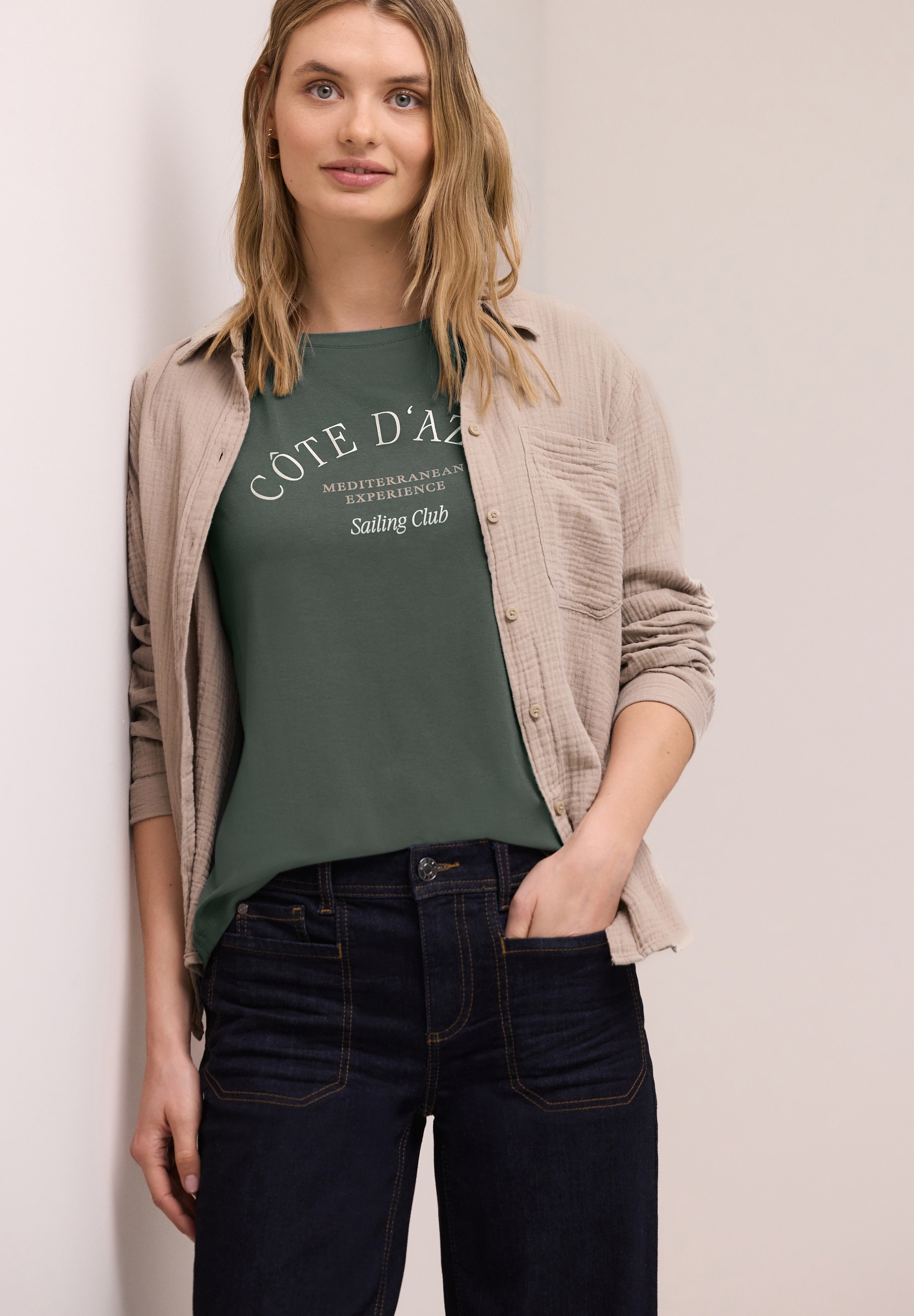 STREET ONE Rundhalsshirt Sommershirt mit Wording-Print günstig online kaufen