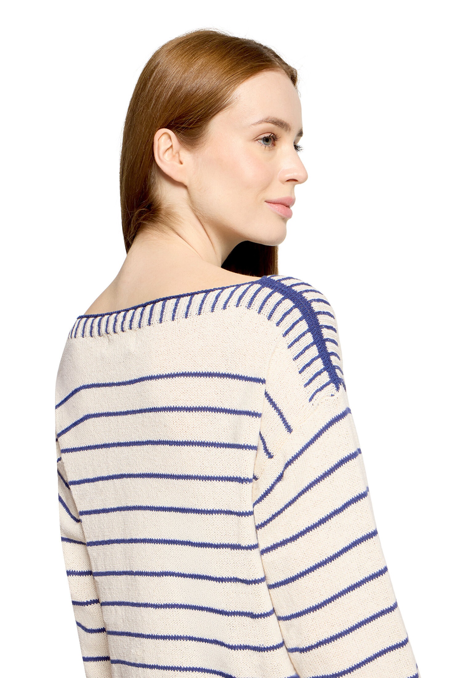 CARTOON Boatneck Knit Sweater Dark Blue/White 36 9